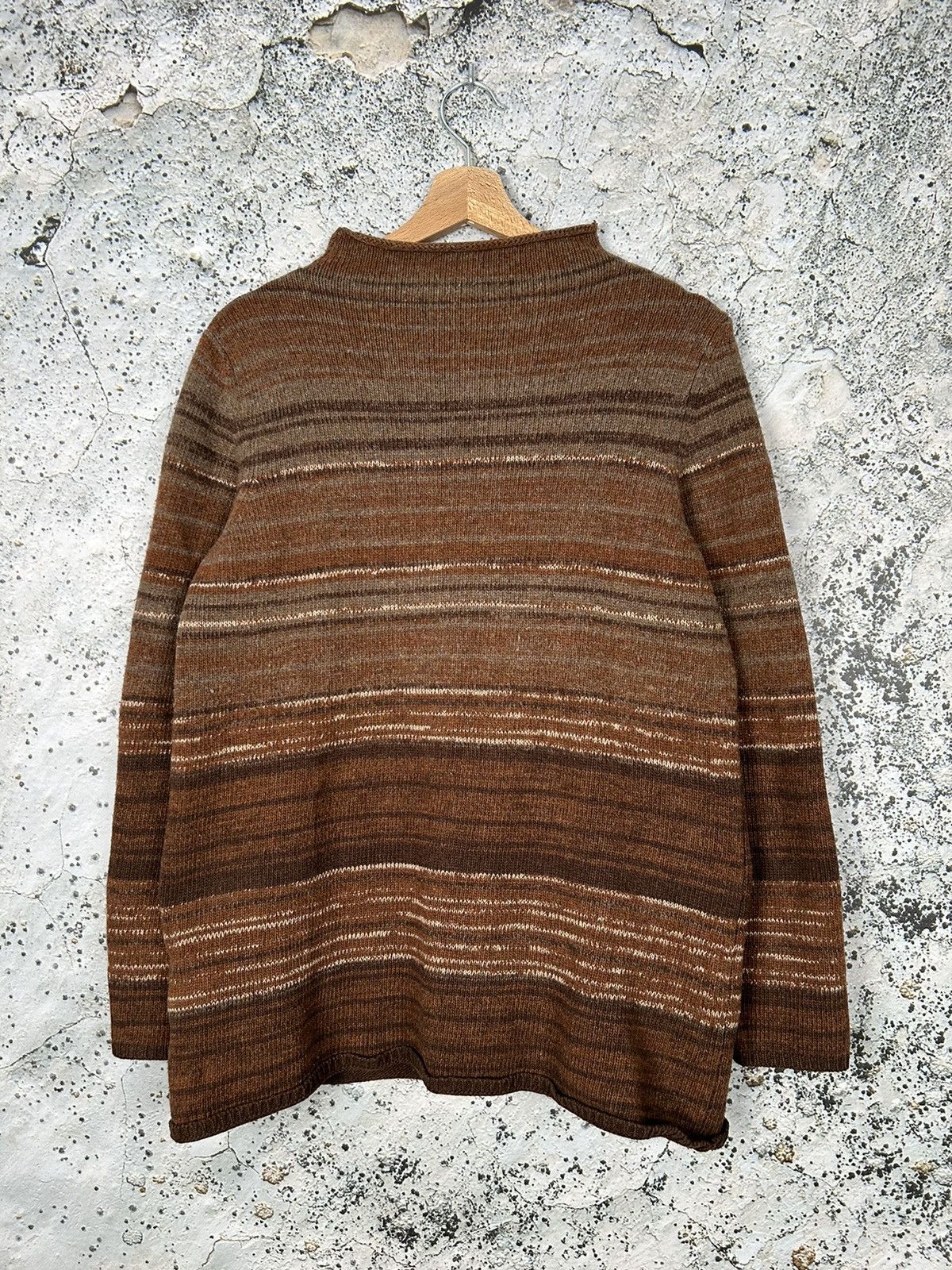 Vintage Vintage Brown Stripped Sweater Knit Made in Italy 90s Size US M / EU 48-50 / 2 - 1 Thumbnail