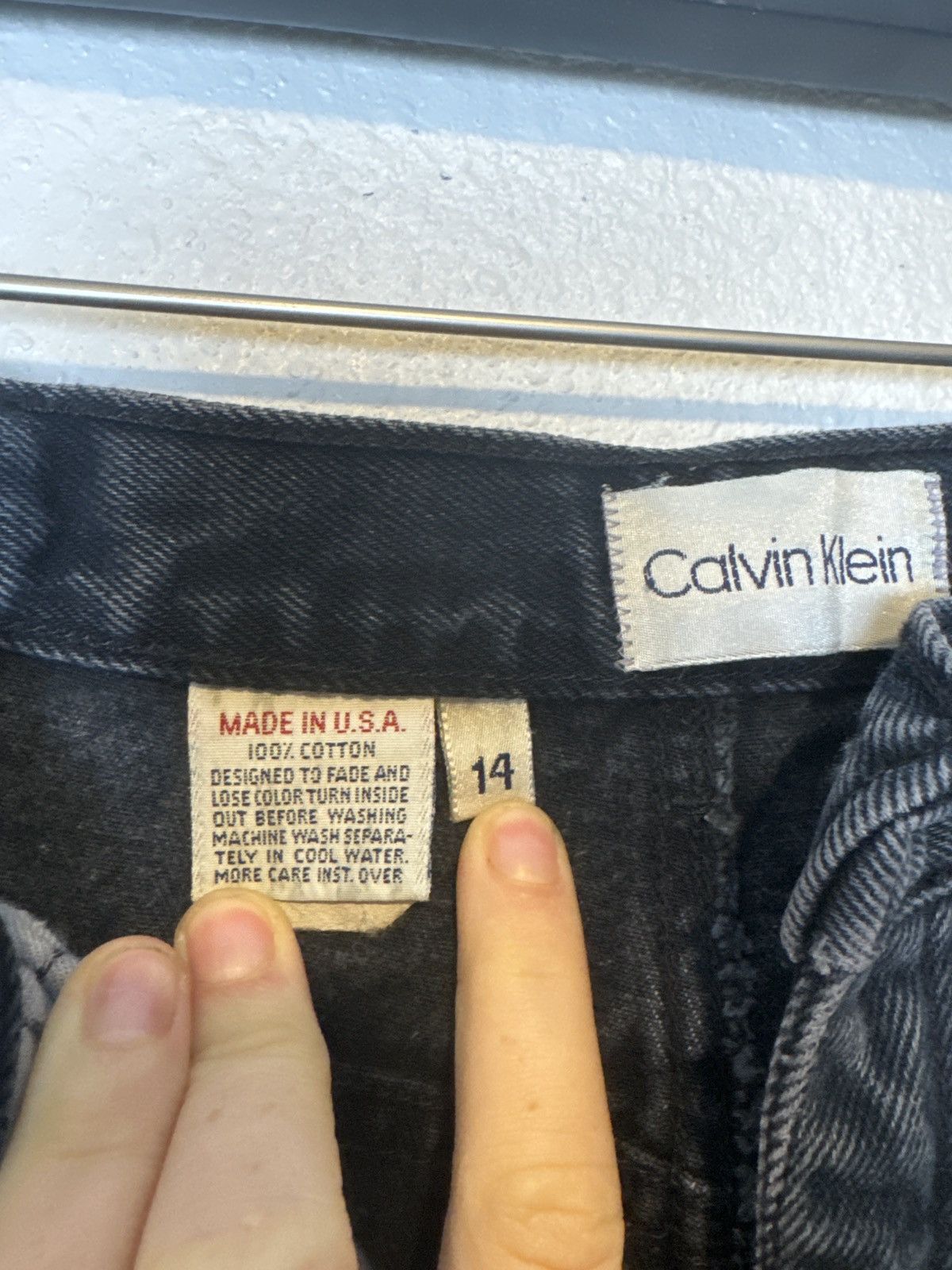 Calvin Klein Vintage 90s CK Calvin Klein USA Black Wash Straight Leg Cotton Size 14 Size 36" / US 14 / IT 50 - 3 Thumbnail