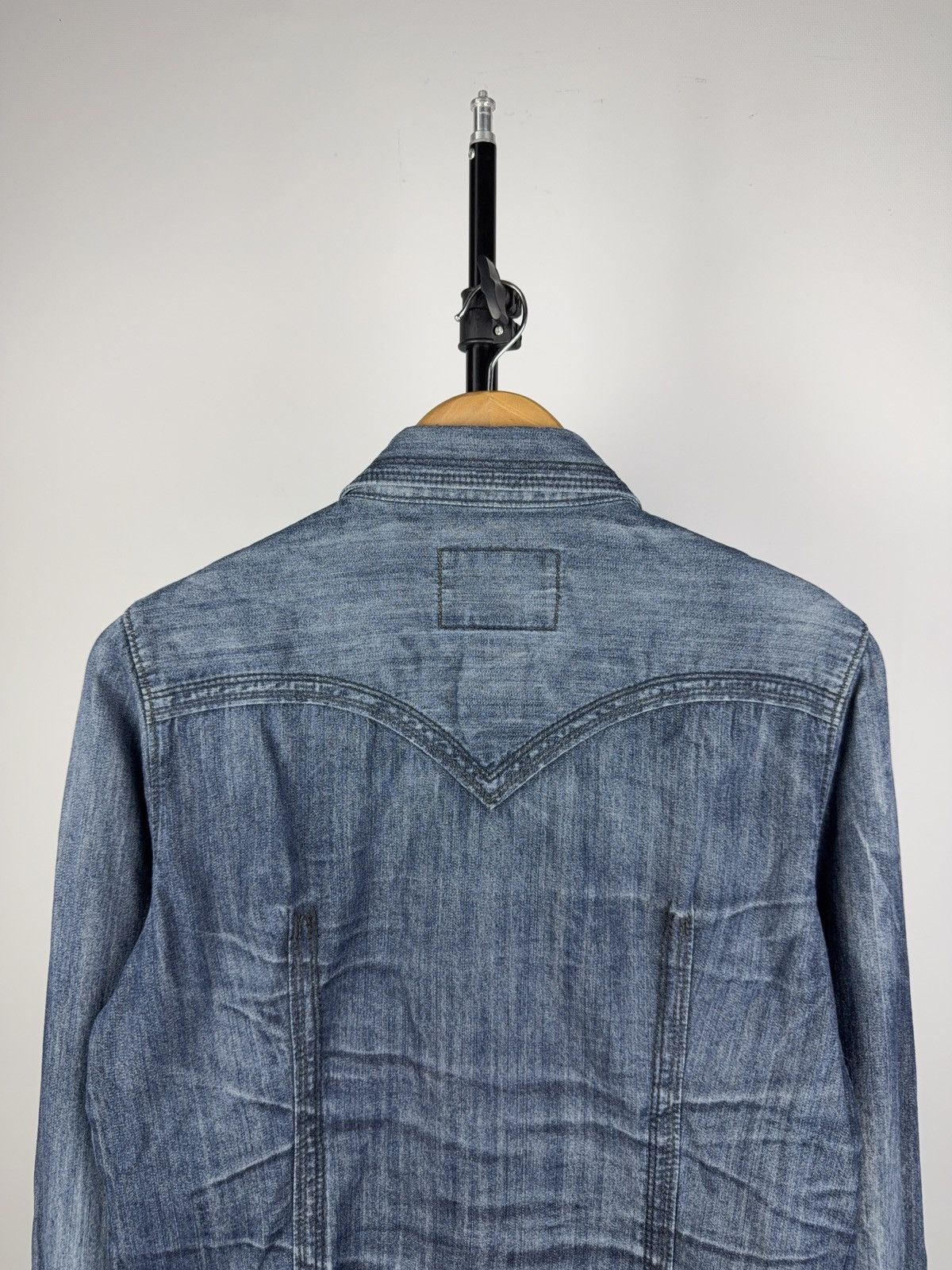 True Religion × Vintage True Religion Denim Western Shirt Snap Button Distressed Size L / US 10 / IT 46 - 9 Thumbnail