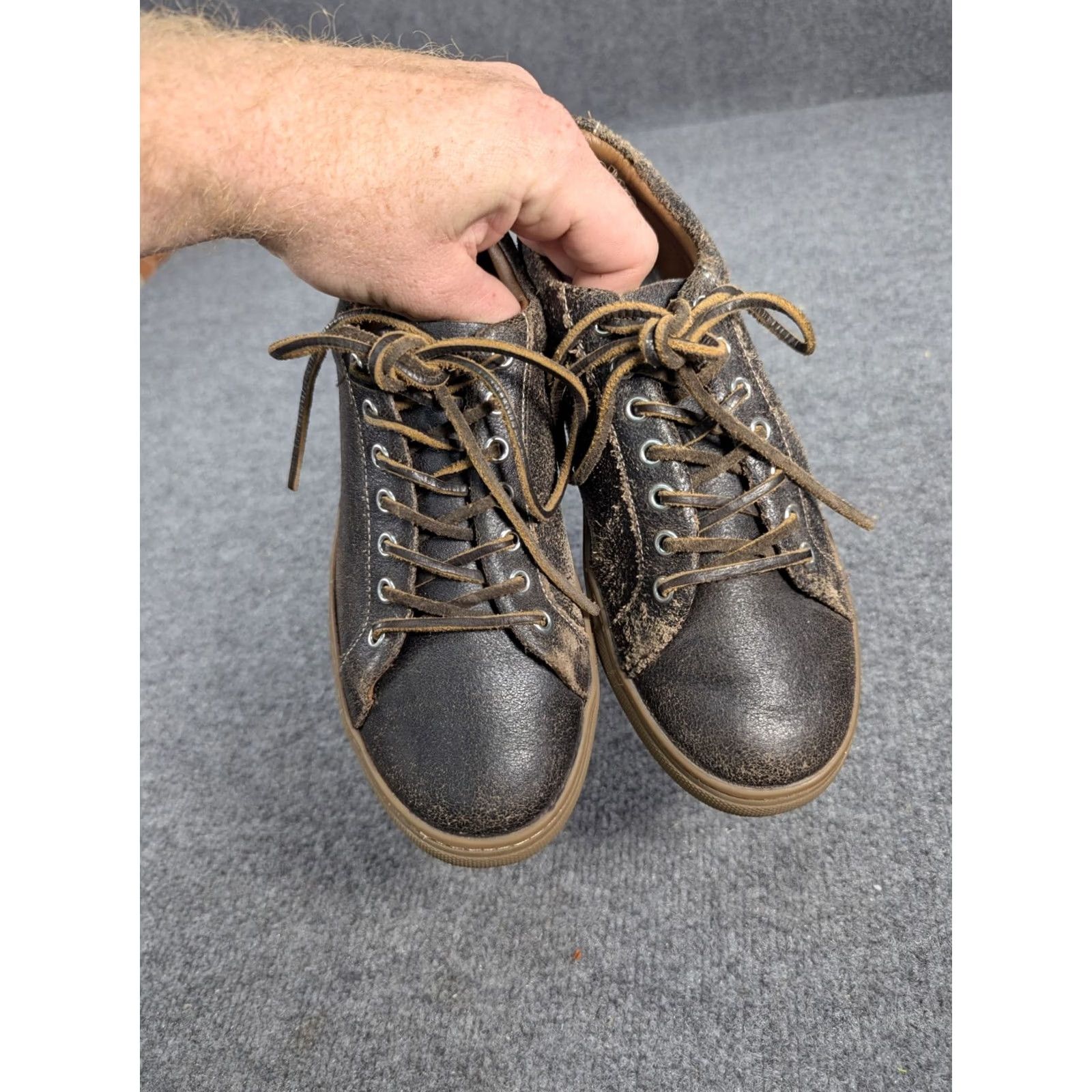 Vintage Everyday Sneakers Womens Brown Thursday Leather Lace Distressed Size Size US 7 / IT 37 - 4 Thumbnail