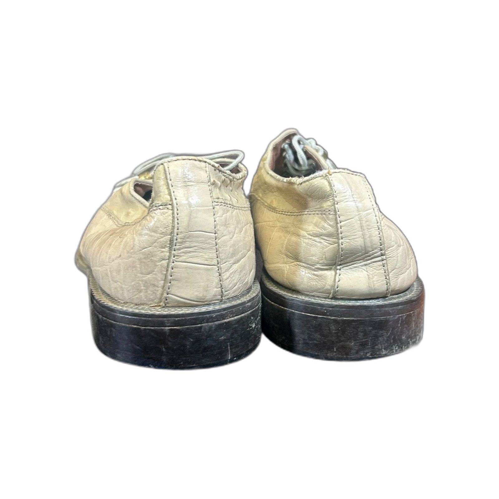 Vintage Marco Vicci Alligator Skin White Oxford Dress Shoe Square To Size US 11 / EU 44 - 8 Thumbnail