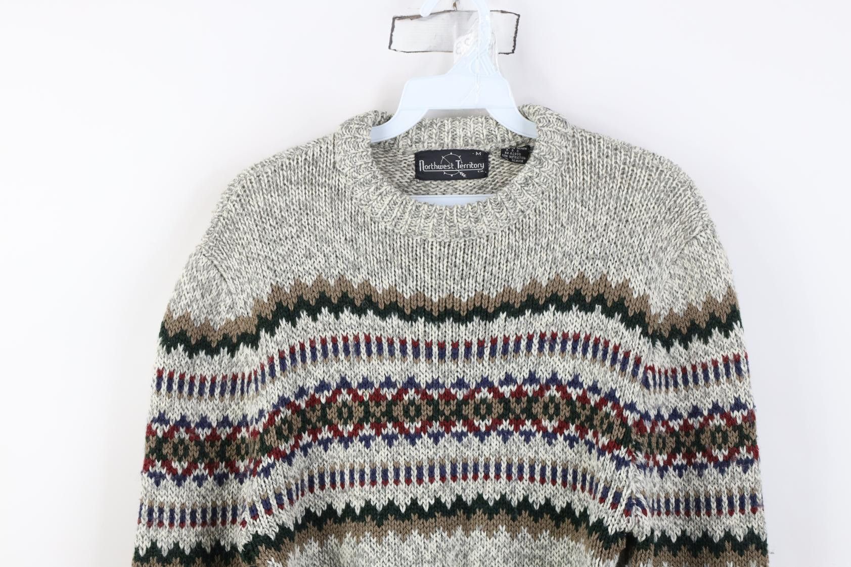 Vintage Vintage 90s Streetwear Wool Blend Knit Fair Isle Sweater Size M / US 6-8 / IT 42-44 - 2 Thumbnail