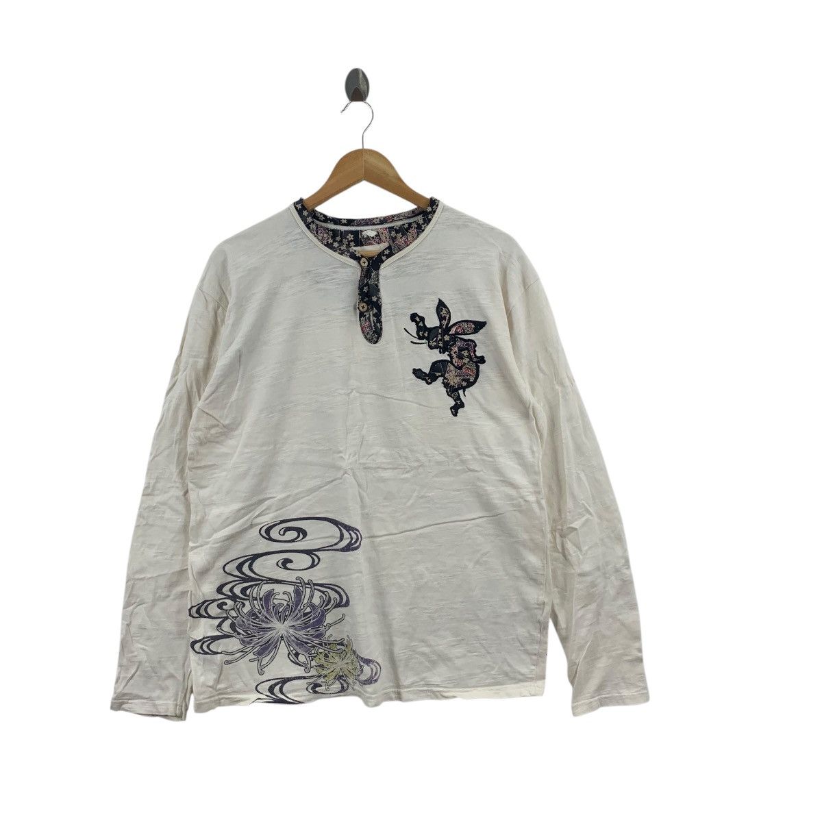Vintage Vintage JAPAN MOON RABBIT Folklore Sakura Tee Shirt Top Size XL / US 12-14 / IT 48-50 - 3 Thumbnail