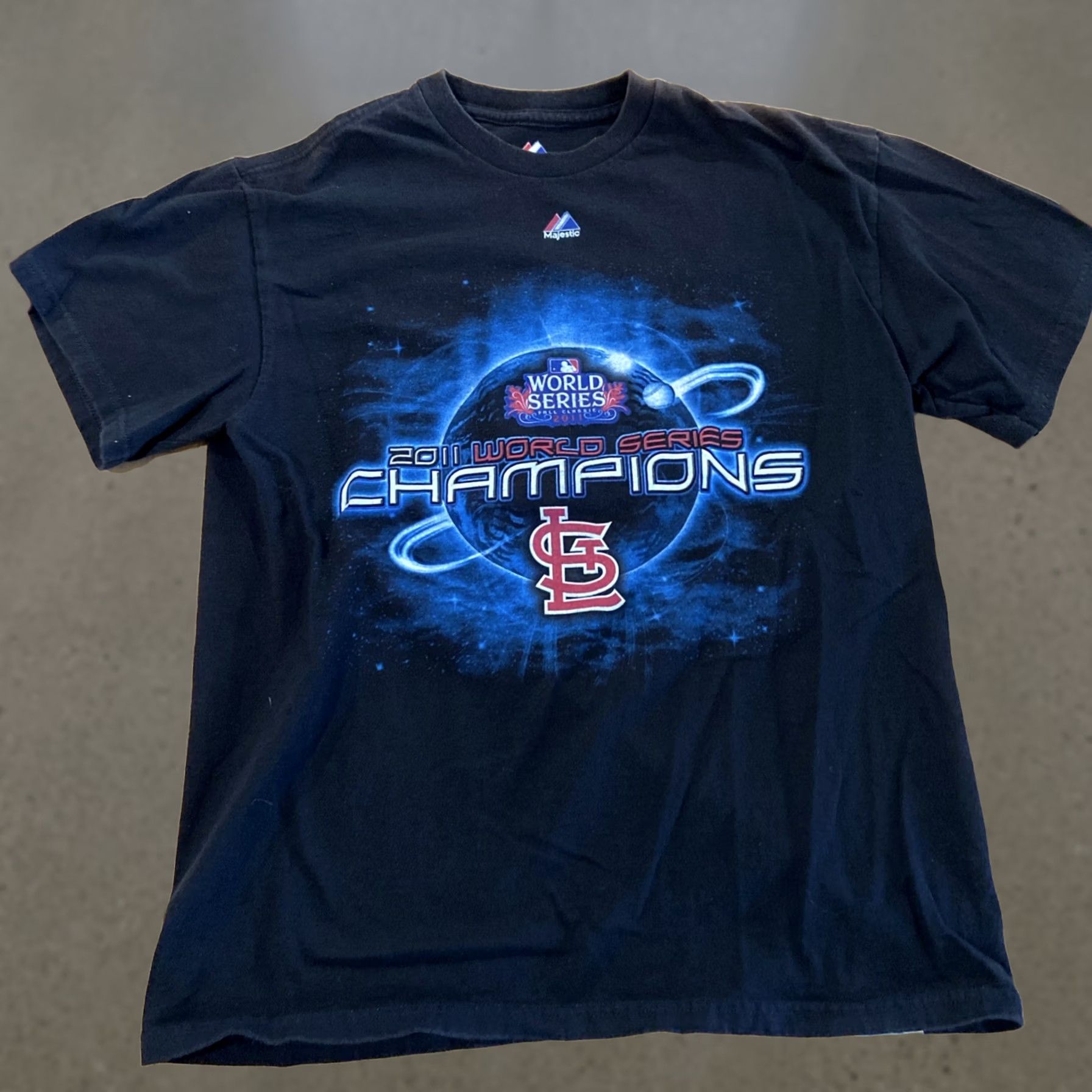 MLB St. Louis Cardinals 2011 World Series Champions Shirt MLB Men M Black Crew Neck Short Sleeve Graphics Size US M / EU 48-50 / 2 - 1 Thumbnail