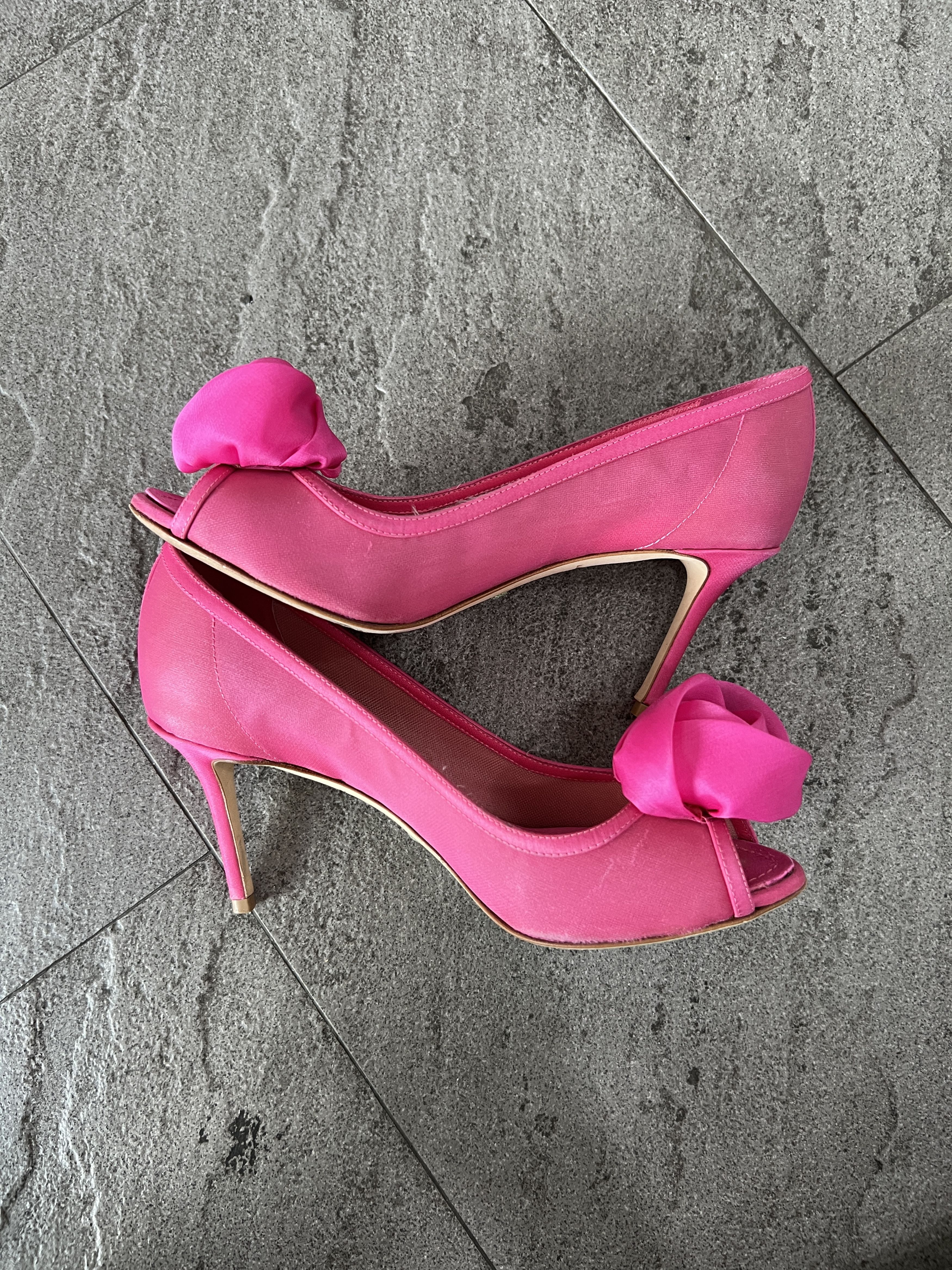 Dior Dior Pink Rose Peep Toe Heels Satin Mesh EU36 Size US 6 / IT 36 - 6 Thumbnail