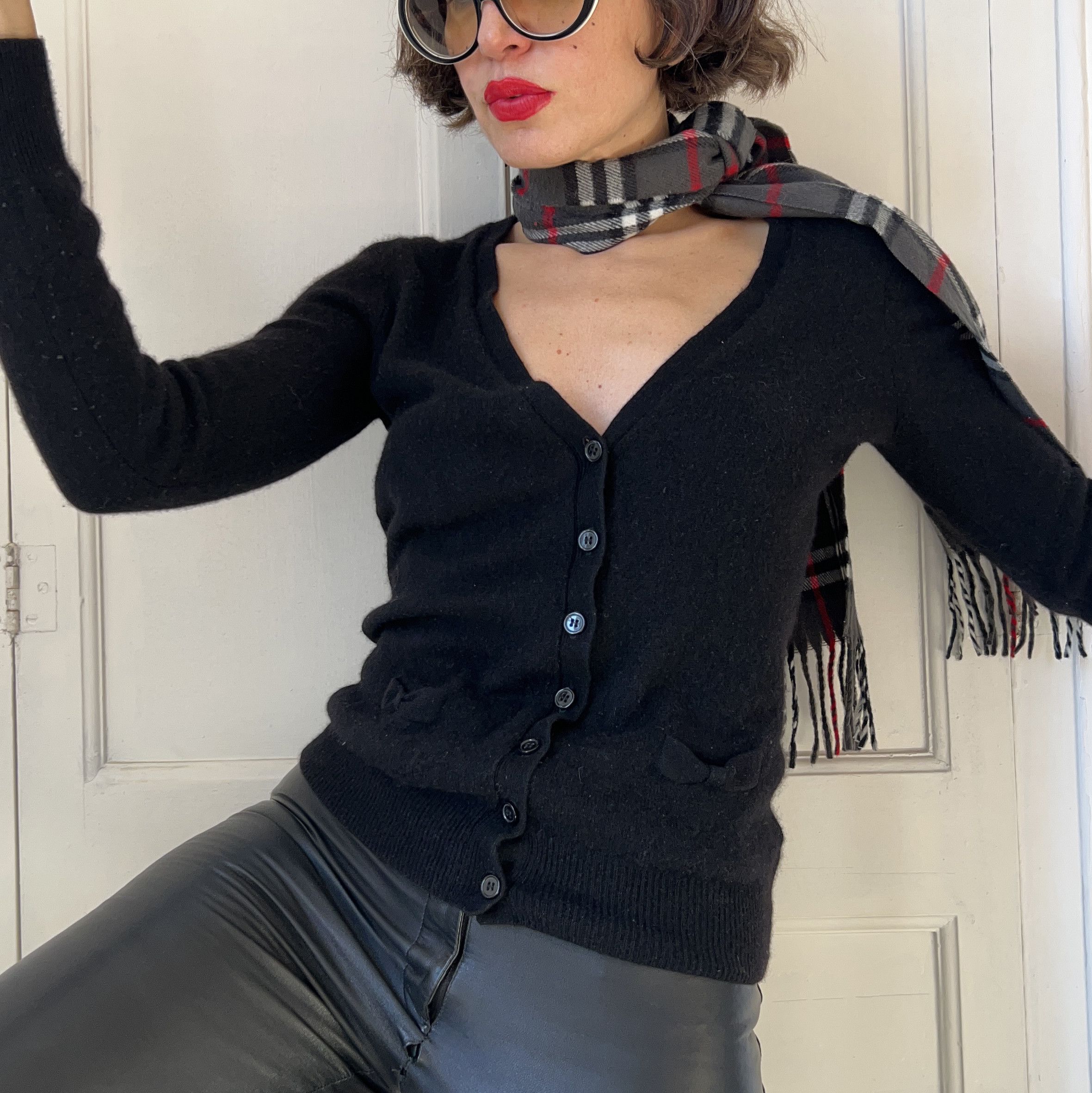 Vintage Vintage Black Cashmere Cardigan Size S / US 4 / IT 40 - 6 Thumbnail