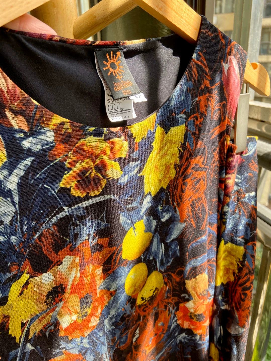 Jean Paul Gaultier JPG Off-Shoulder Tulle Floral StillLife Print Dress Size L / US 10 / IT 46 - 3 Thumbnail