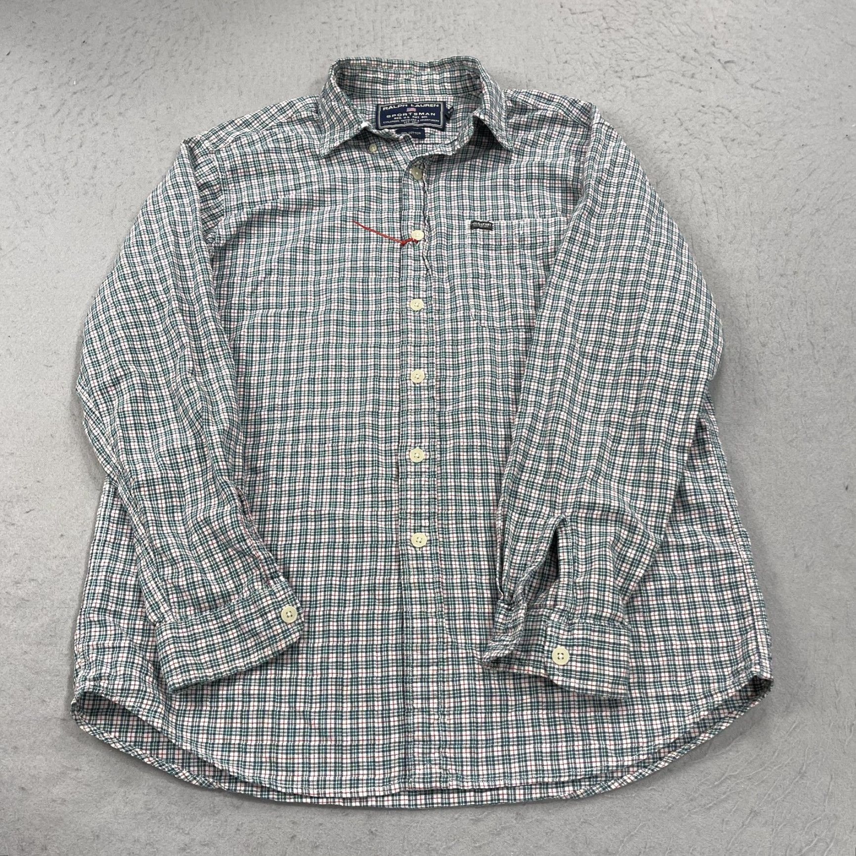 Ralph Lauren VINTAGE Ralph Lauren Sportsman Shirt Mens M Green Check Flannel Cotton 90s Size US M / EU 48-50 / 2 - 2 Thumbnail