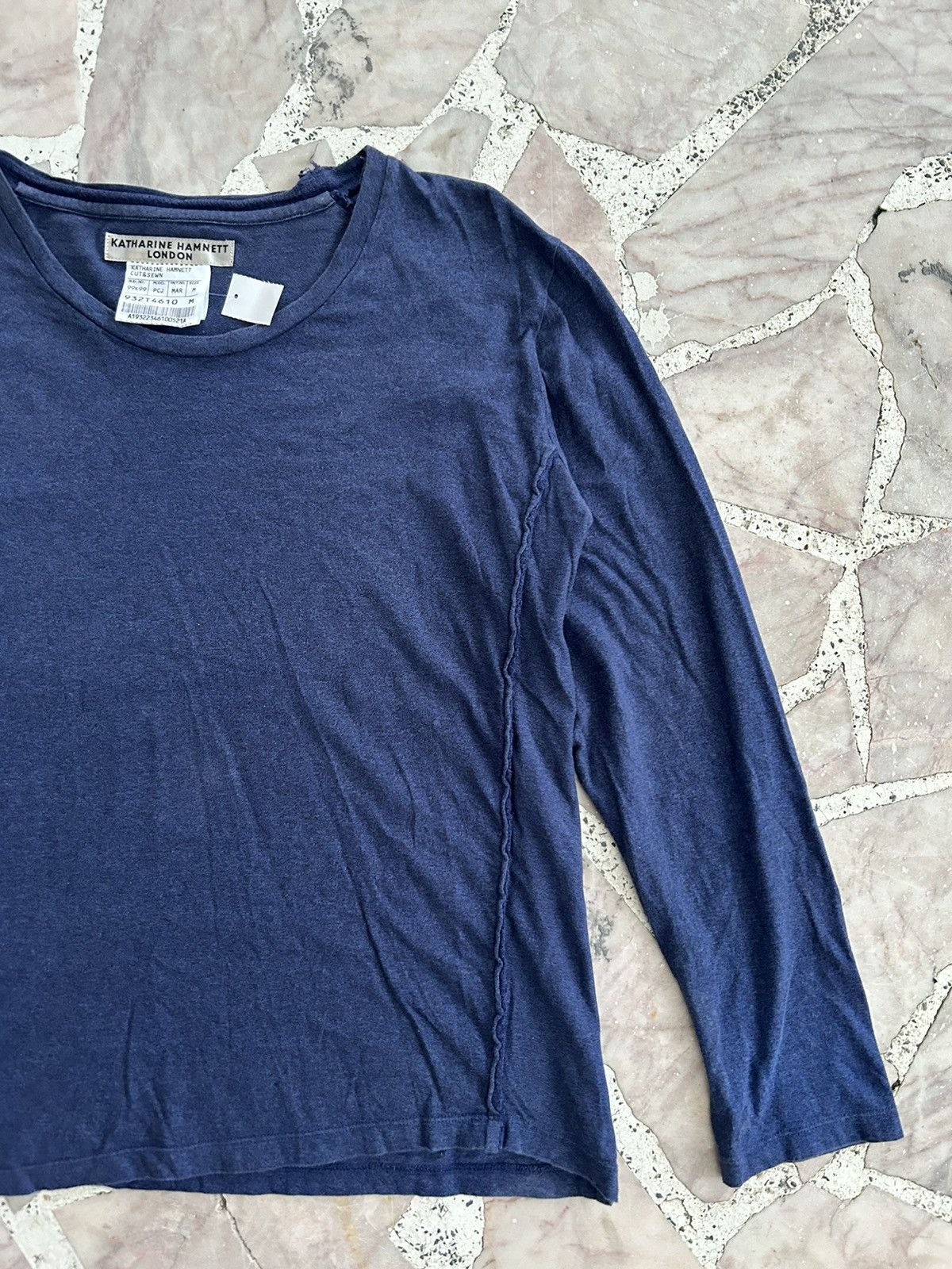 Katharine Hamnett London Longsleeve Blue Plain Tee Size XS / US 0-2 / IT 36-38 - 5 Thumbnail