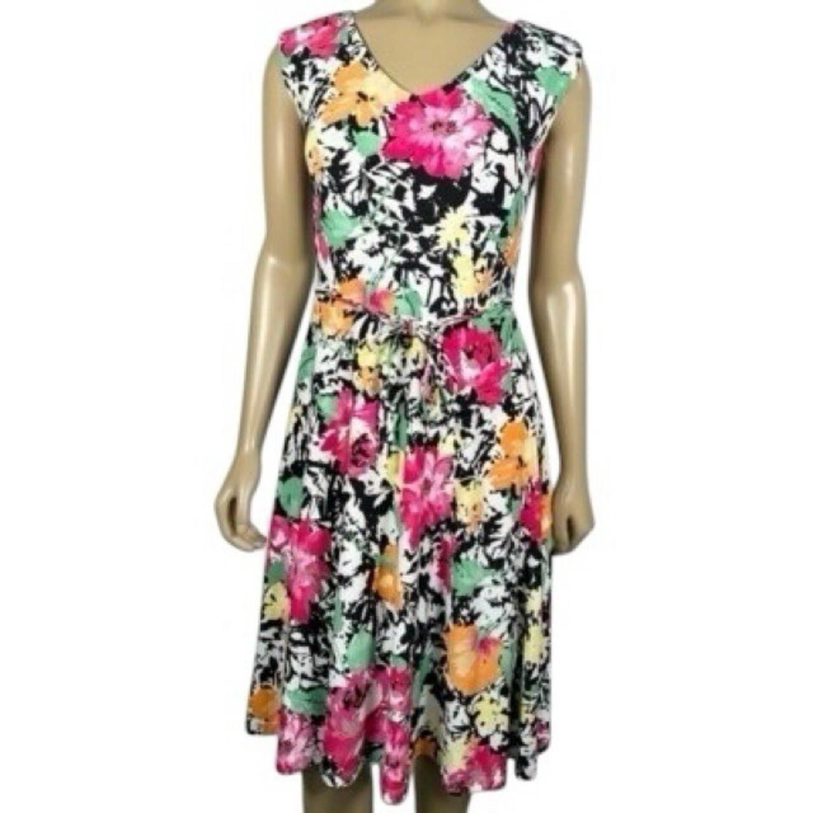 Polo Ralph Lauren Lauren By Ralph Lauren Floral Fit Flare Dress - Sz 1X AU 14 Size XL / US 12-14 / IT 48-50 - 1 Thumbnail
