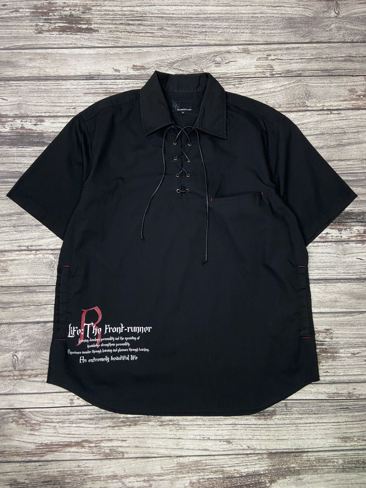 If Six Was Nine × Japanese Brand × Le Grande Bleu (L.G.B.) 🔥Beaumont Carr Poem Goth Bondage Tie Shirts Size US L / EU 52-54 / 3 - 1 Thumbnail