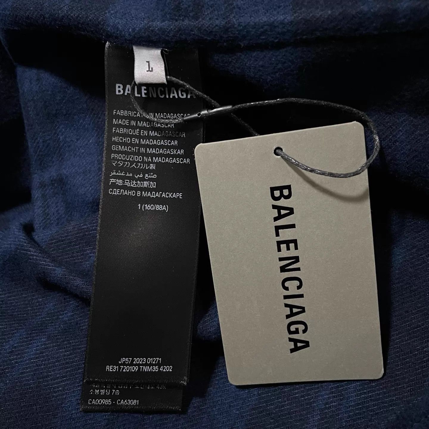 Balenciaga BALENCIAGA Blue Flannel Check Hooded Shirt Jacket Size 1 Size S / US 4 / IT 40 - 4 Thumbnail