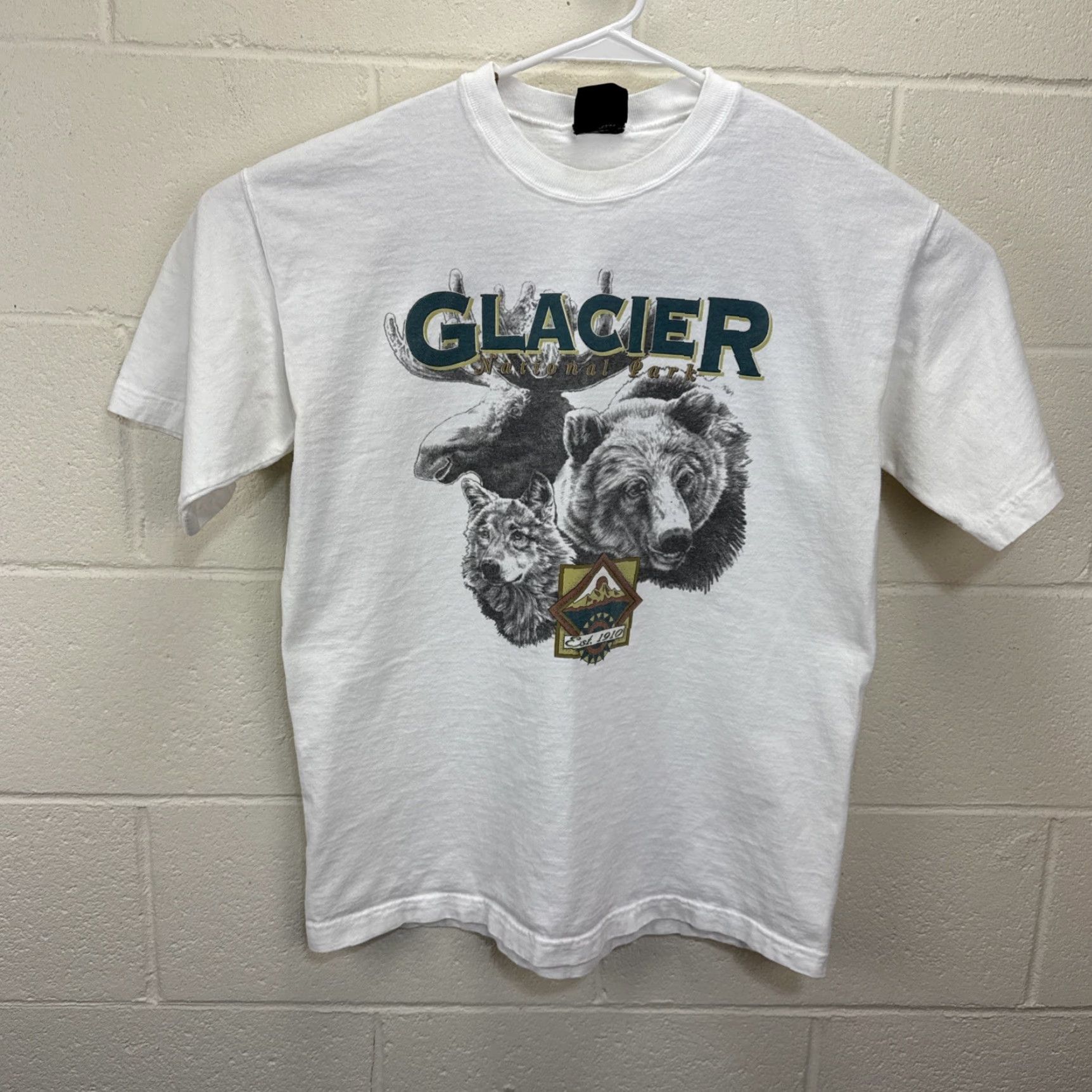 Vintage VINTAGE Montana Glacier National Forest T Shirt Large White Cotton Logo Animals 90s Mens Size US L / EU 52-54 / 3 - 2 Thumbnail
