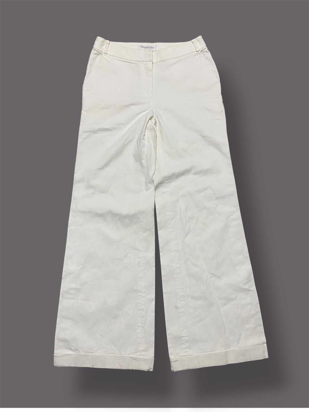 Dior Dior - John Galliano - Flare Wide Leg Denim White Pants Size 26" / US 2 / IT 38 - 1 Thumbnail