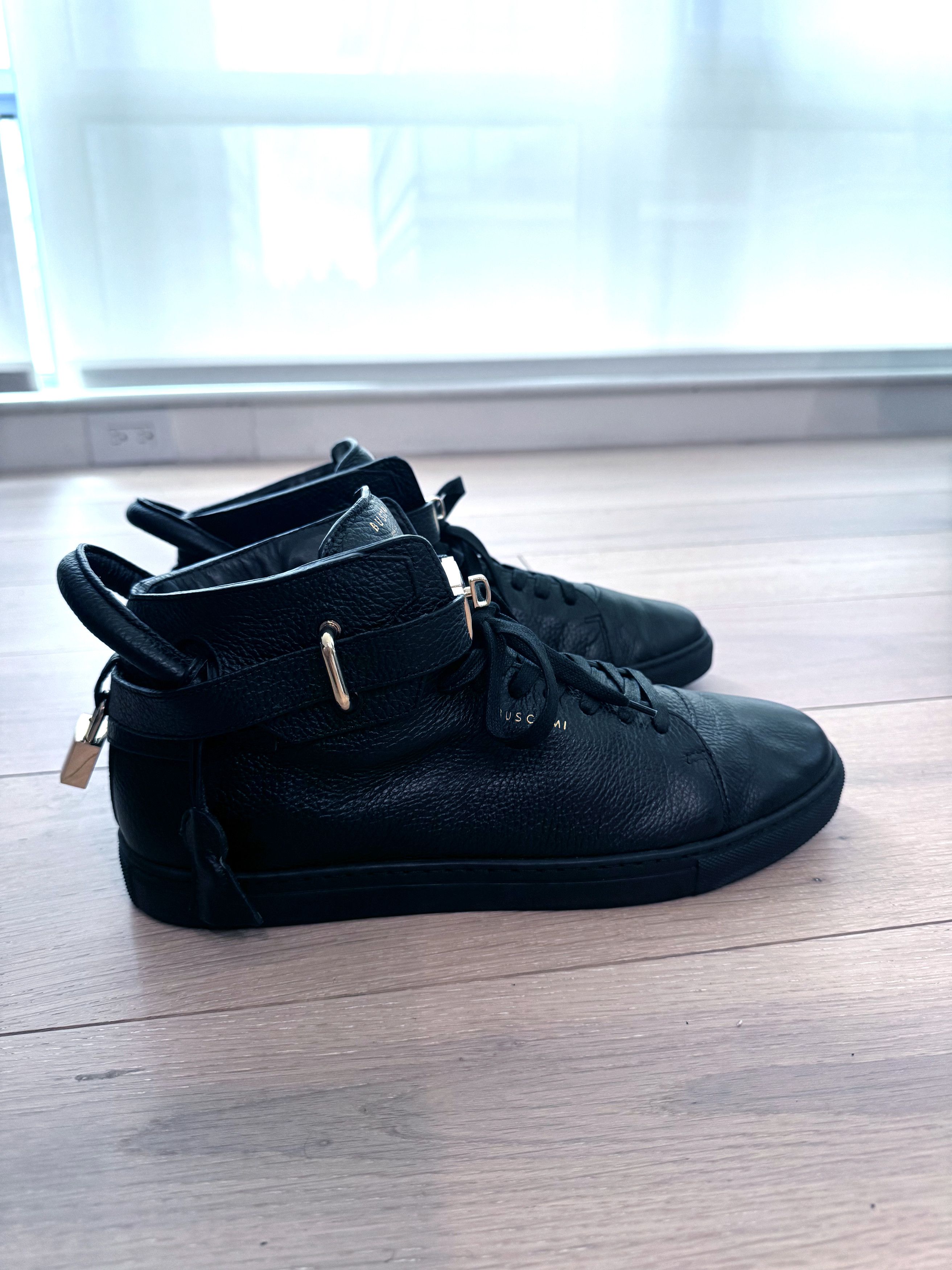 Buscemi Buscemi 100MM Black High Top Sneakers US12 / EU 45 Size US 12 / EU 45 - 5 Thumbnail