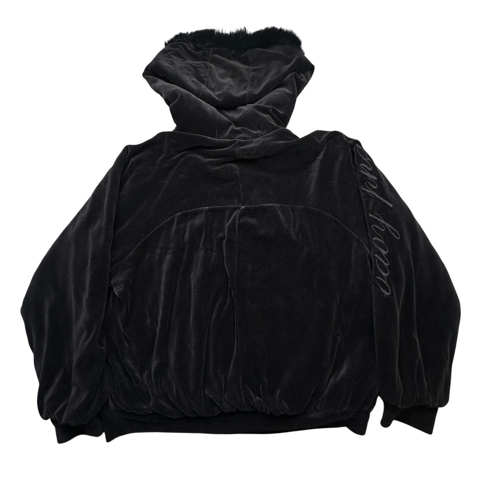 Other VTG Baby Phat Velour Jacket Women Large Fur Trim Black Quilt Size L / US 10 / IT 46 - 2 Thumbnail
