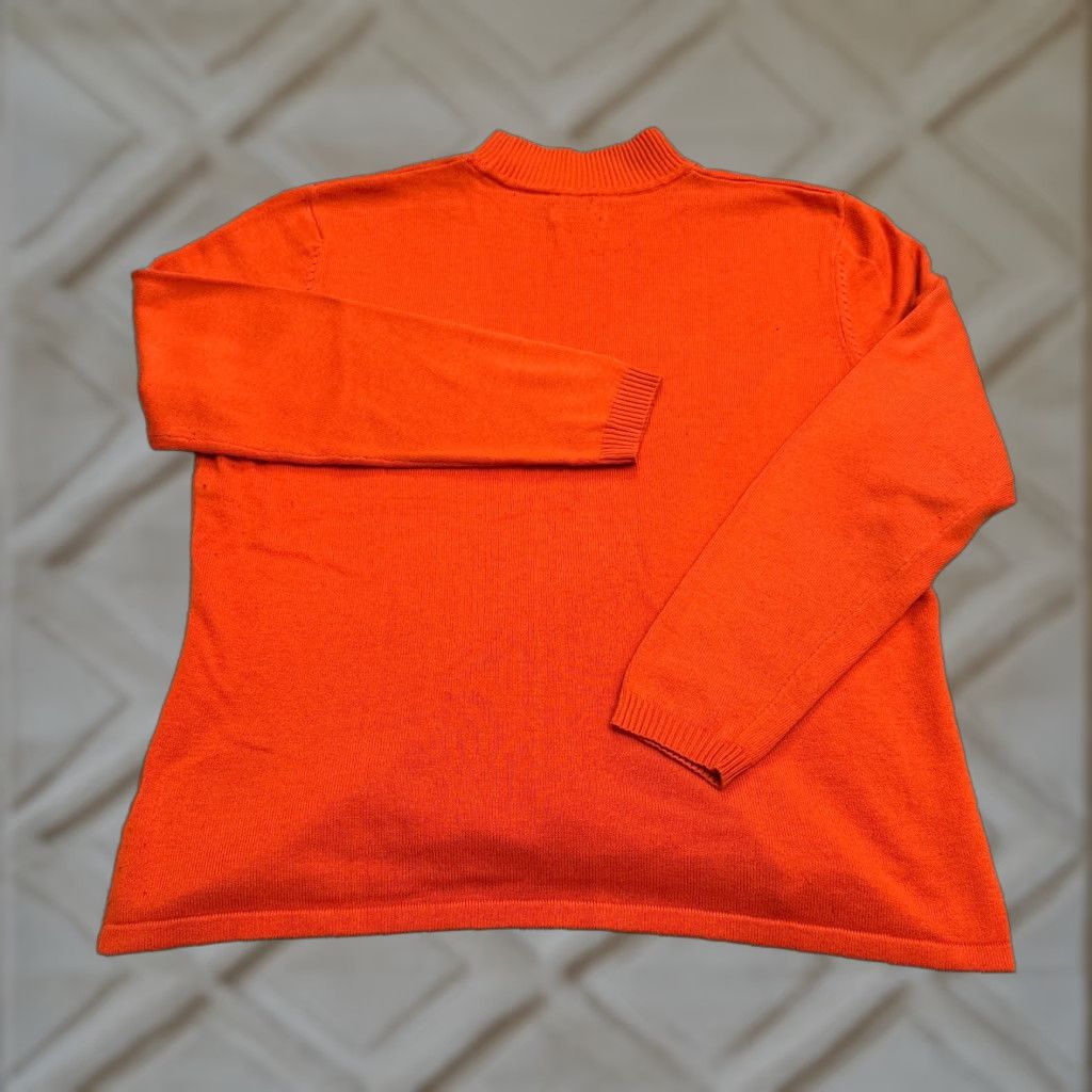 Vintage VINTAGE Yarnworks Pullover Shirt Womens Large Orange 90s Classic Knitted Knit Mock Neck Sweater Casual Womens Size L / US 10 / IT 46 - 1 Thumbnail