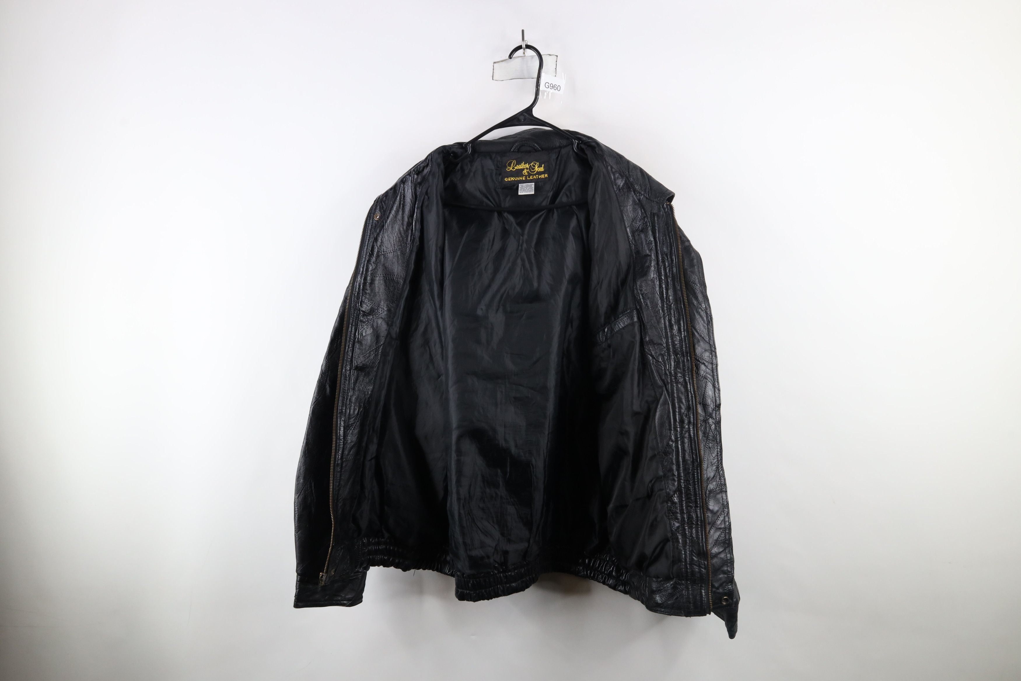 Vintage Vintage 90s Streetwear Patchwork Leather Bomber Jacket Black Size US XL / EU 56 / 4 - 11 Thumbnail