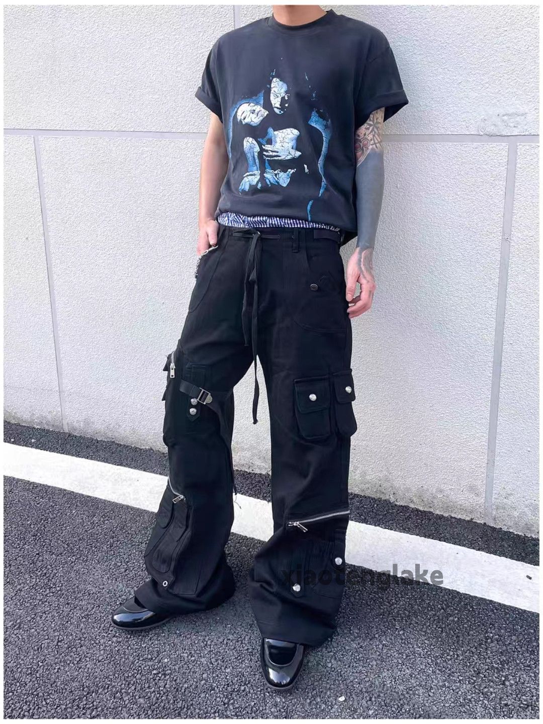 Vintage Unisex outdoor utility loose baggy hiphop cargo pants Size US 32 / EU 48 - 4 Thumbnail