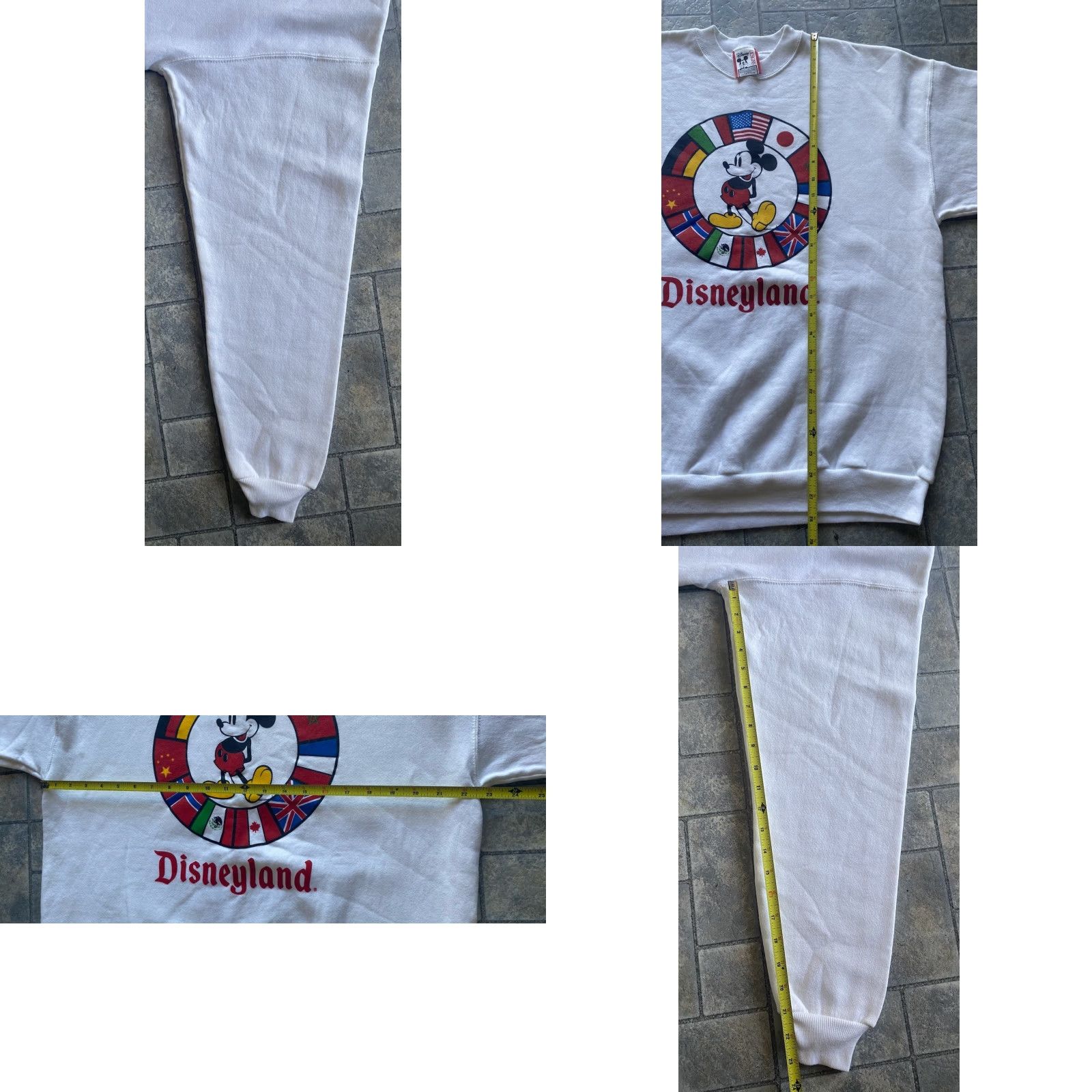 Disney VINTAGE Disney Designs Sweatshirt Men XL Made In USA Flags Mickey Mouse Mens White Pullover Sweatshirt Regular Size XL Size US XL / EU 56 / 4 - 8 Thumbnail