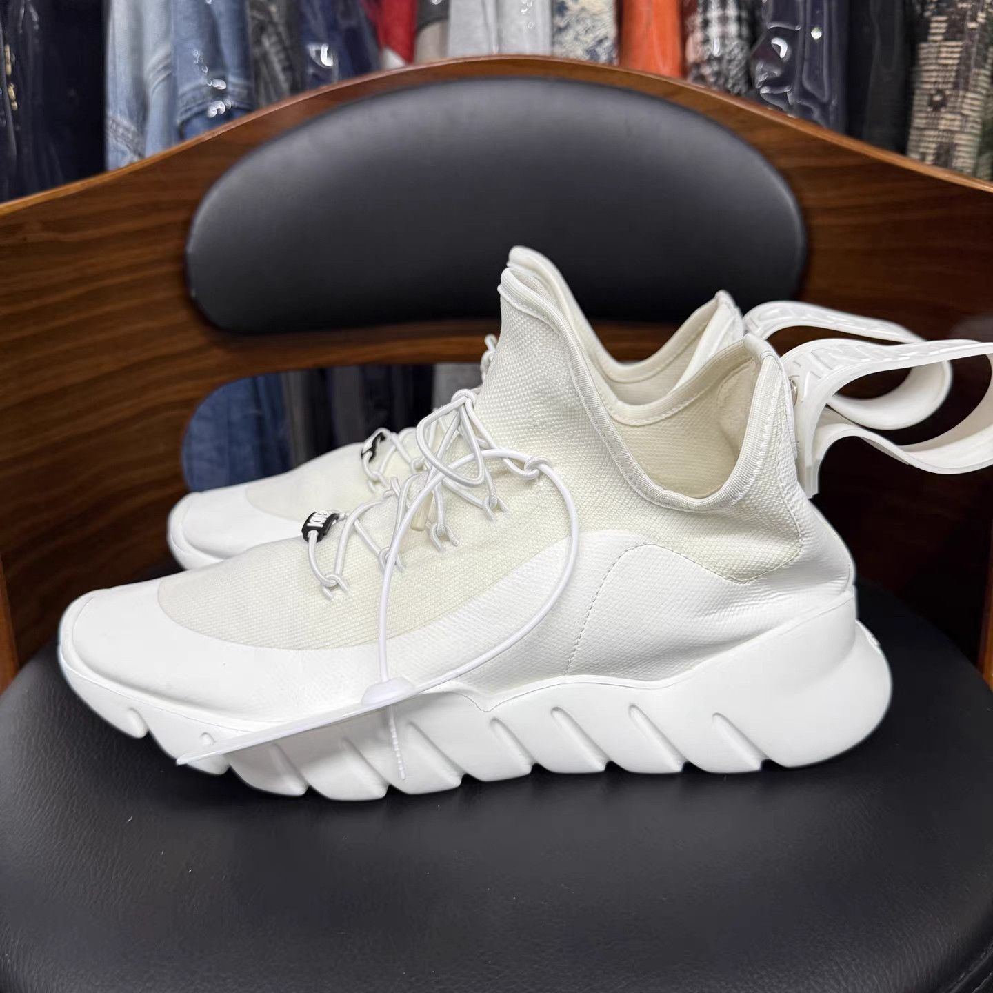 Fendi Fendi White Sock Runner Sneakers K15 Size US 6 / EU 39 - 6 Thumbnail
