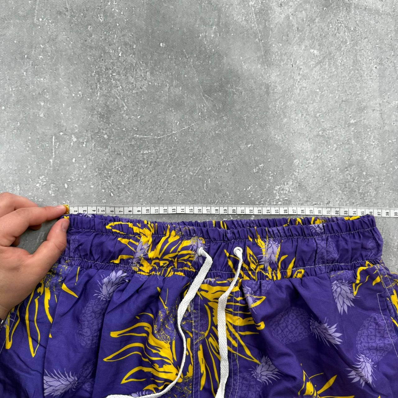 Vintage Vintage Piranha Joe Pineapple Print Swim Beach Shorts Purple Size US 31 - 18 Thumbnail