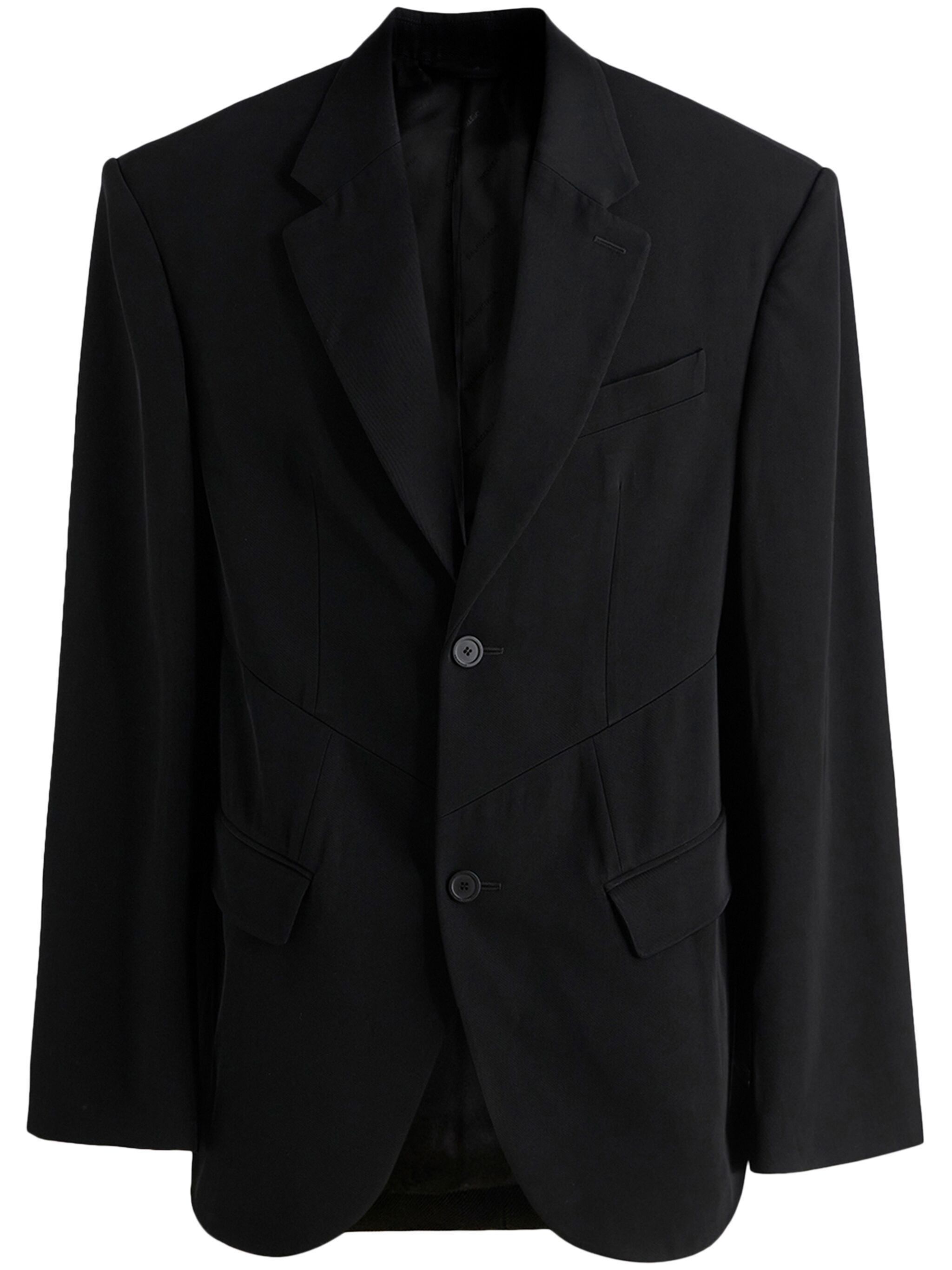 Balenciaga o1srvl11e1124 Twisted Boxy Jacket in Black Size US S / EU 44-46 / 1 - 1 Thumbnail