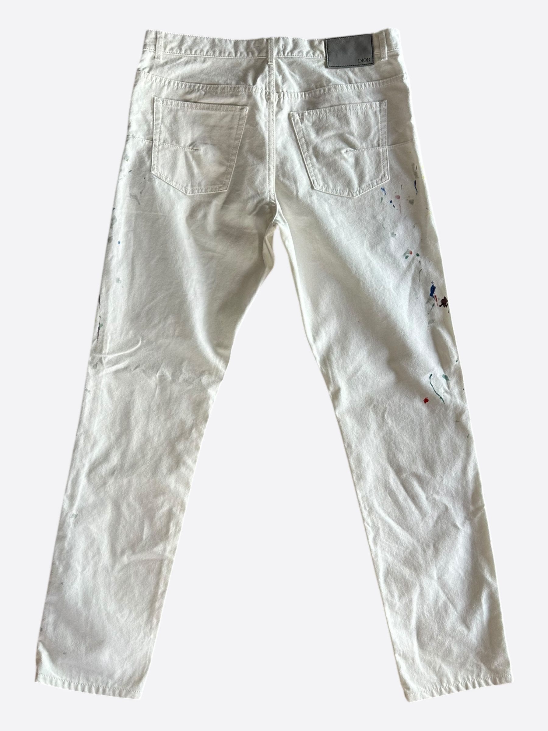Dior Dior White Paint Splatter Slim Jeans Size US 32 / EU 48 - 2 Thumbnail