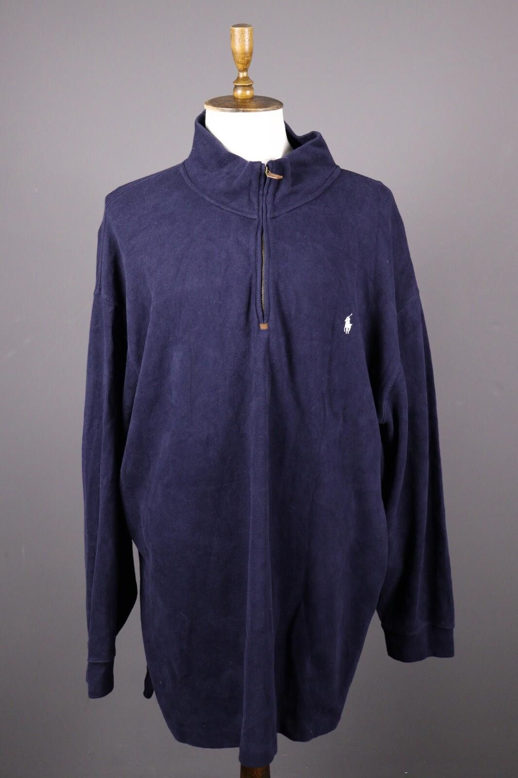 Polo Ralph Lauren Polo Ralph Lauren Blue 1/4 Zip Knit Sweater Size 4XB BIG Size US M / EU 48-50 / 2 - 1 Thumbnail