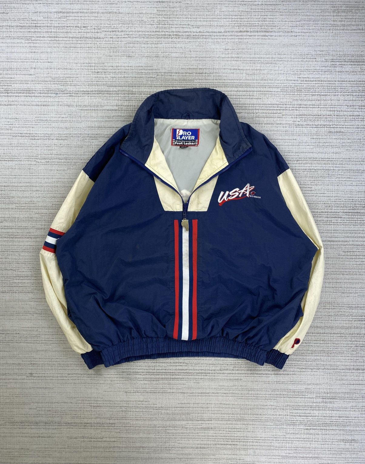 Pro Player × Vintage Vtg 90s Pro Player USA Big Embroiderey Quarter Zipper Jacket Size US XXL / EU 58 / 5 - 5 Thumbnail