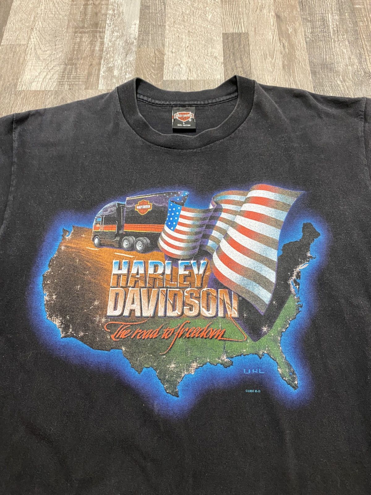 Harley Davidson Vintage 1996 Harley Davidson Made in Usa Single Stitch tee Size US L / EU 52-54 / 3 - 4 Thumbnail