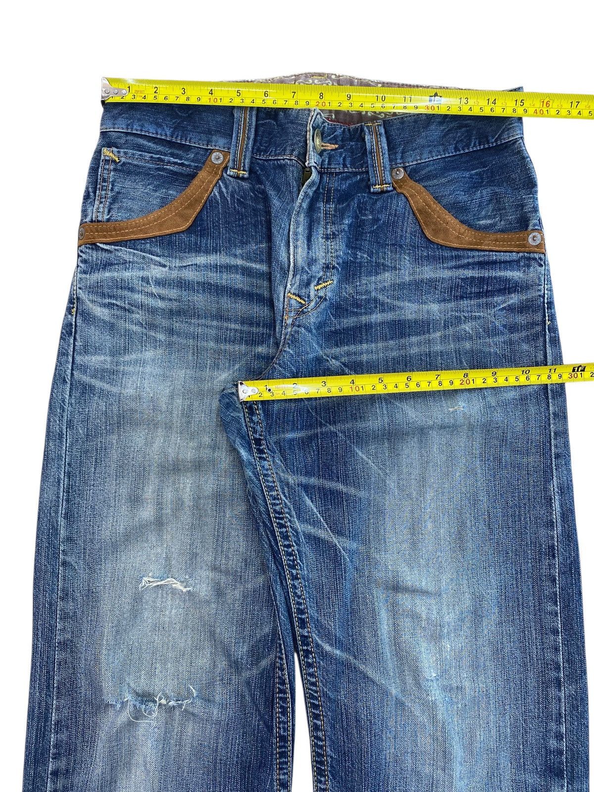 Edwin Edwin Whiskers Faded Wash Style Ripped Jeans Size US 30 / EU 46 - 5 Thumbnail
