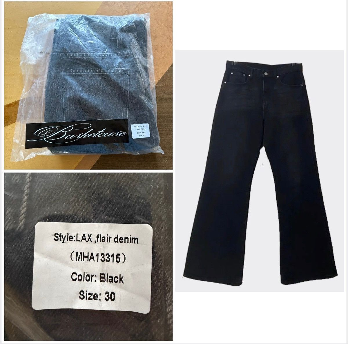 basketcase gallery NEW basketcase LAX Flair Black Denim Pants Size 30 Size US 30 / EU 46 - 1 Thumbnail