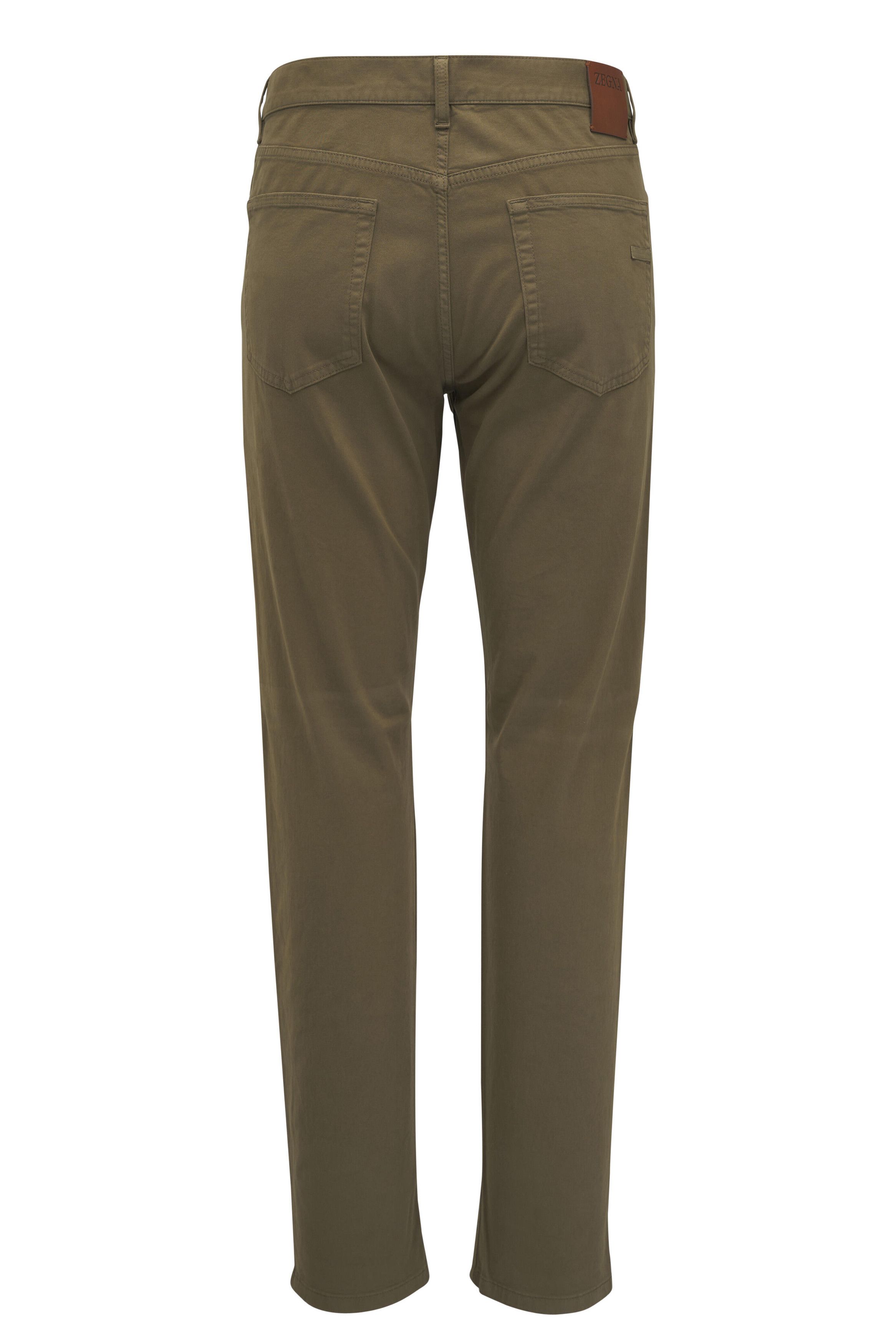 Z Zegna o1mtch0225 Gabardine Five Pocket Pant in Olive Size US 40 / EU 56 - 2 Thumbnail