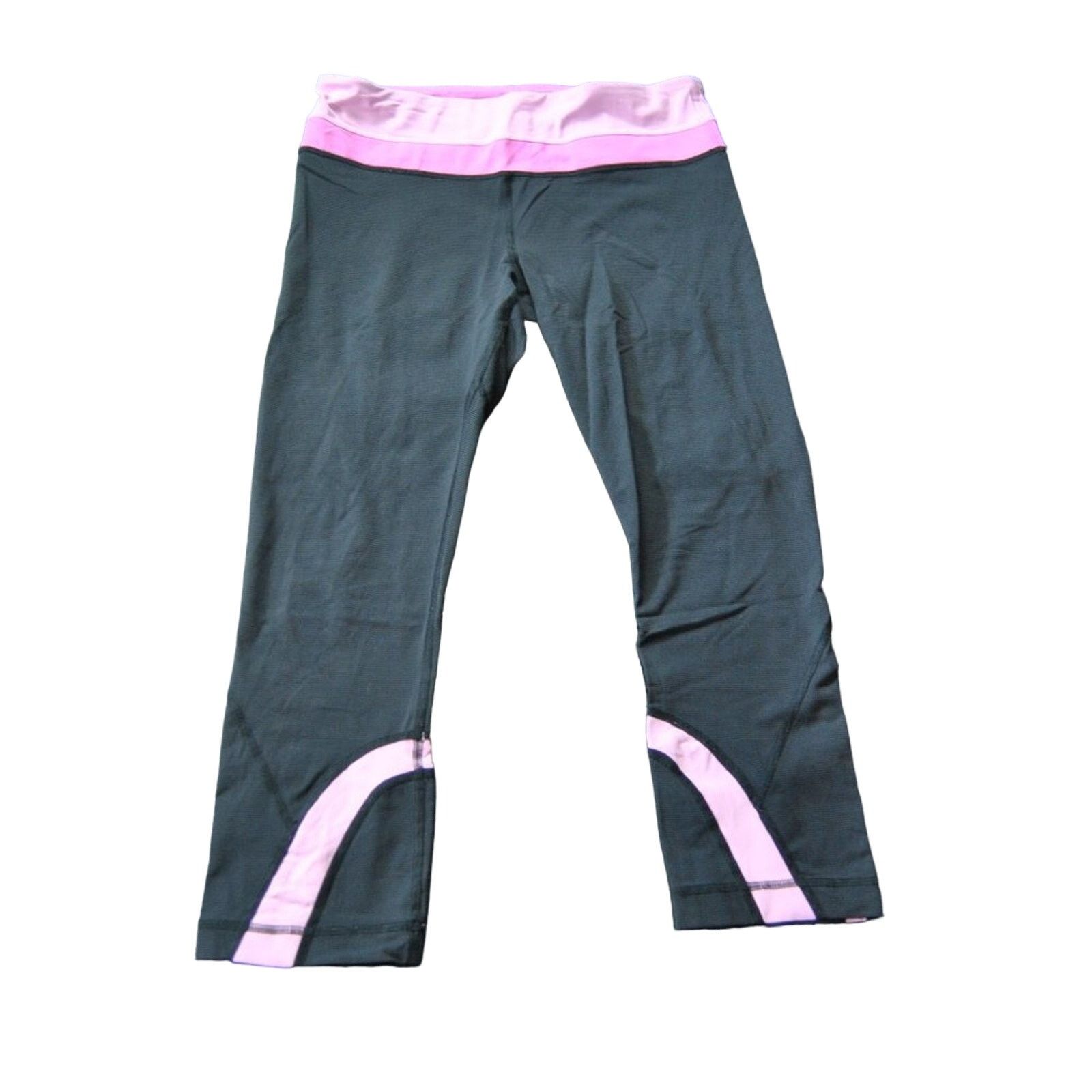 Lululemon Lululemon Black w/ Pink Leggings Size: 6 Size 28" / US 6 / IT 42 - 1 Thumbnail