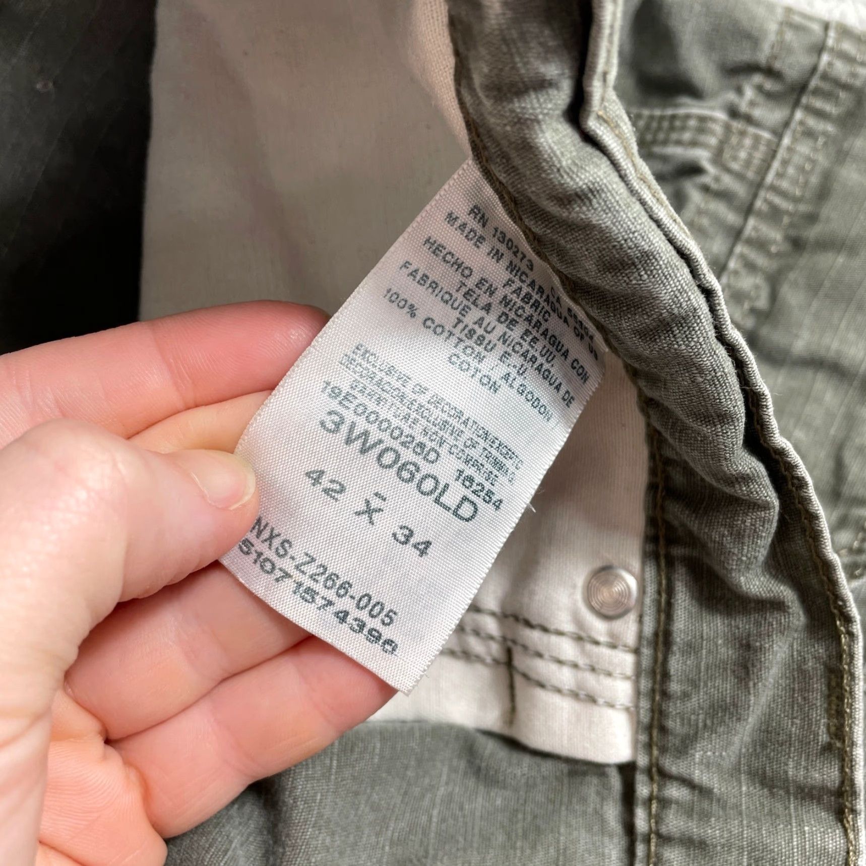 Wrangler Wrangler Riggs Workwear Cargo Pants Mens 42x34 Green Ripstop Utility Workwear Cargo Pocket Size US 42 / EU 58 - 6 Thumbnail