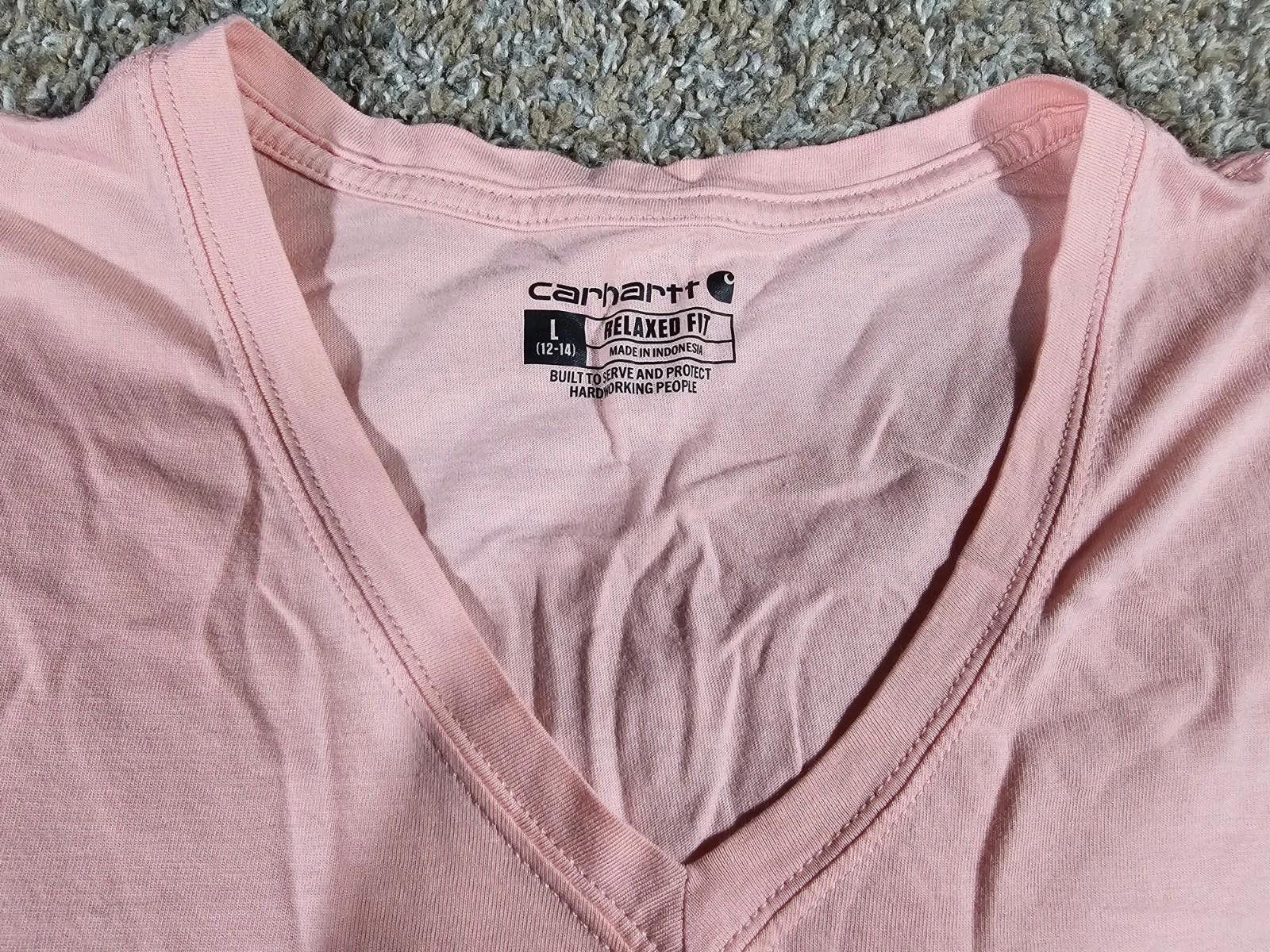 Carhartt Carhartt Relax Fit Lightweight V Neck Pink T-shirt L 12-14 Size L / US 10 / IT 46 - 3 Thumbnail