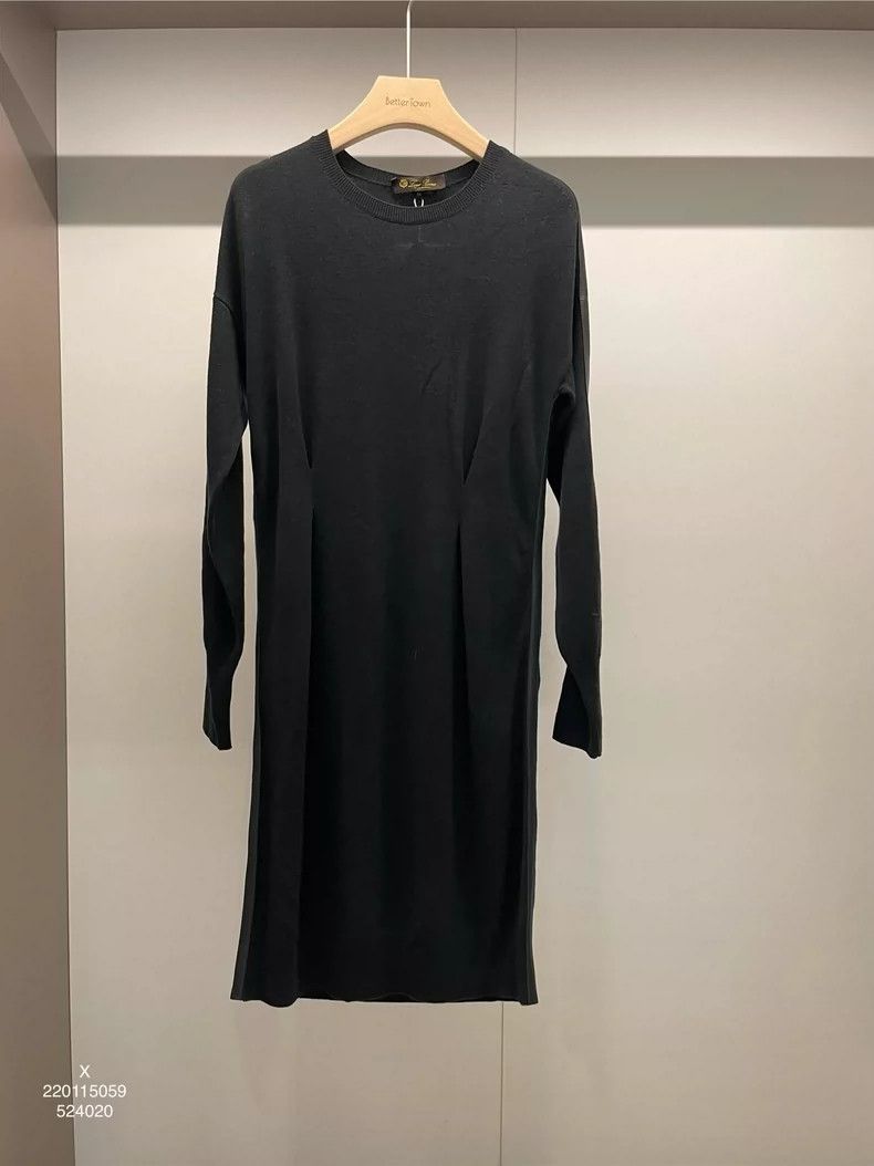 Loro Piana LORO PIANA Black cashmere mid-length sweater dress Size S / US 4 / IT 40 - 1 Thumbnail