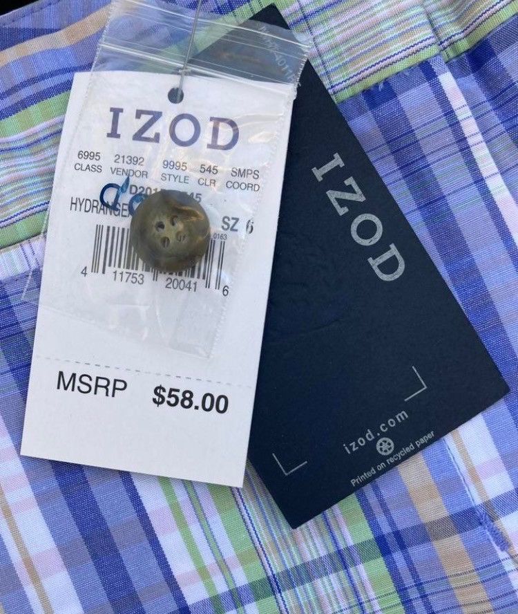 Izod IZOD Golf Plaid Shorts Blue Green Stretch NWT Women’s 6 Size 28" / US 6 / IT 42 - 3 Thumbnail
