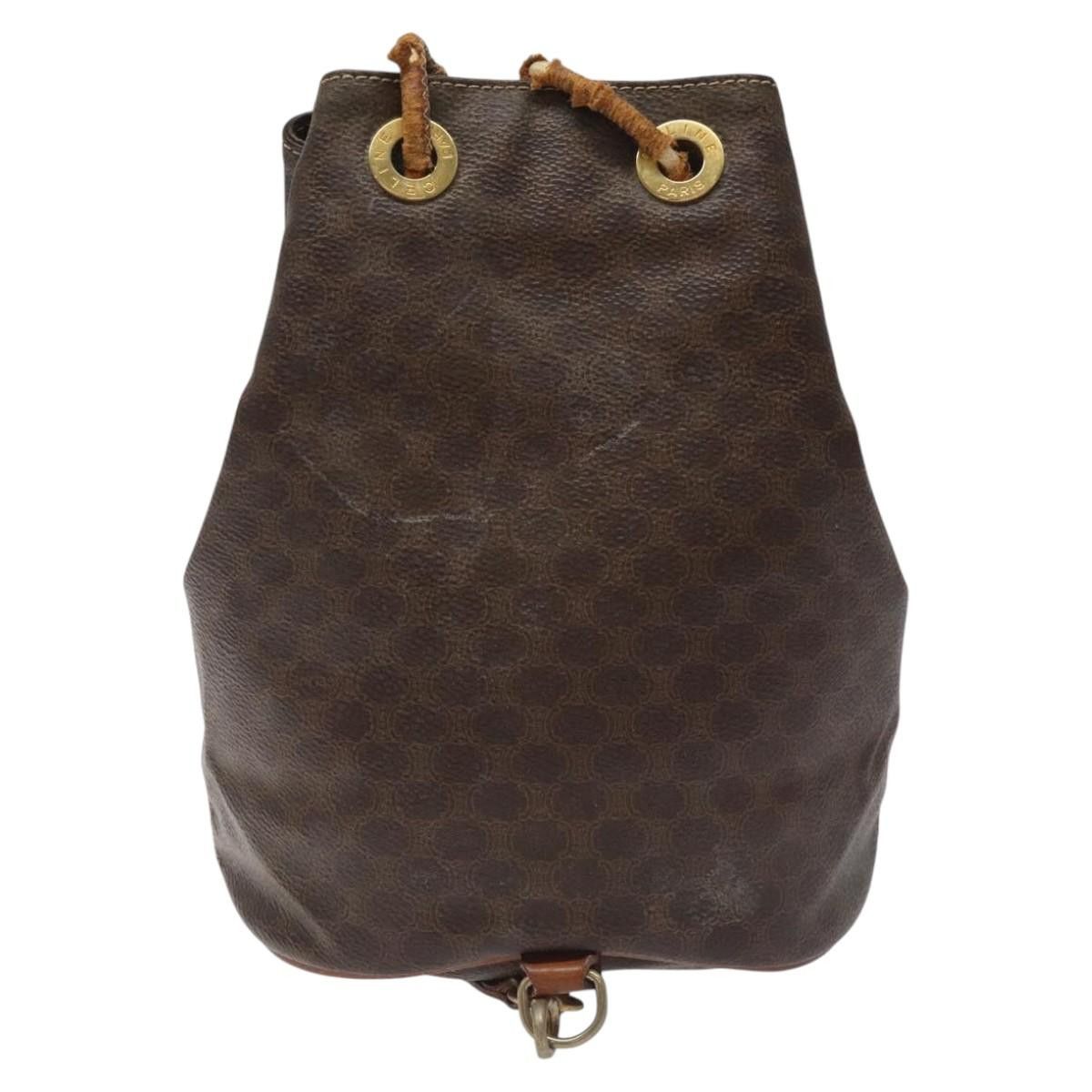 Celine CELINE Macadam Canvas Purse Backpack Pvc Leather Brown Gold Size ONE SIZE - 3 Thumbnail
