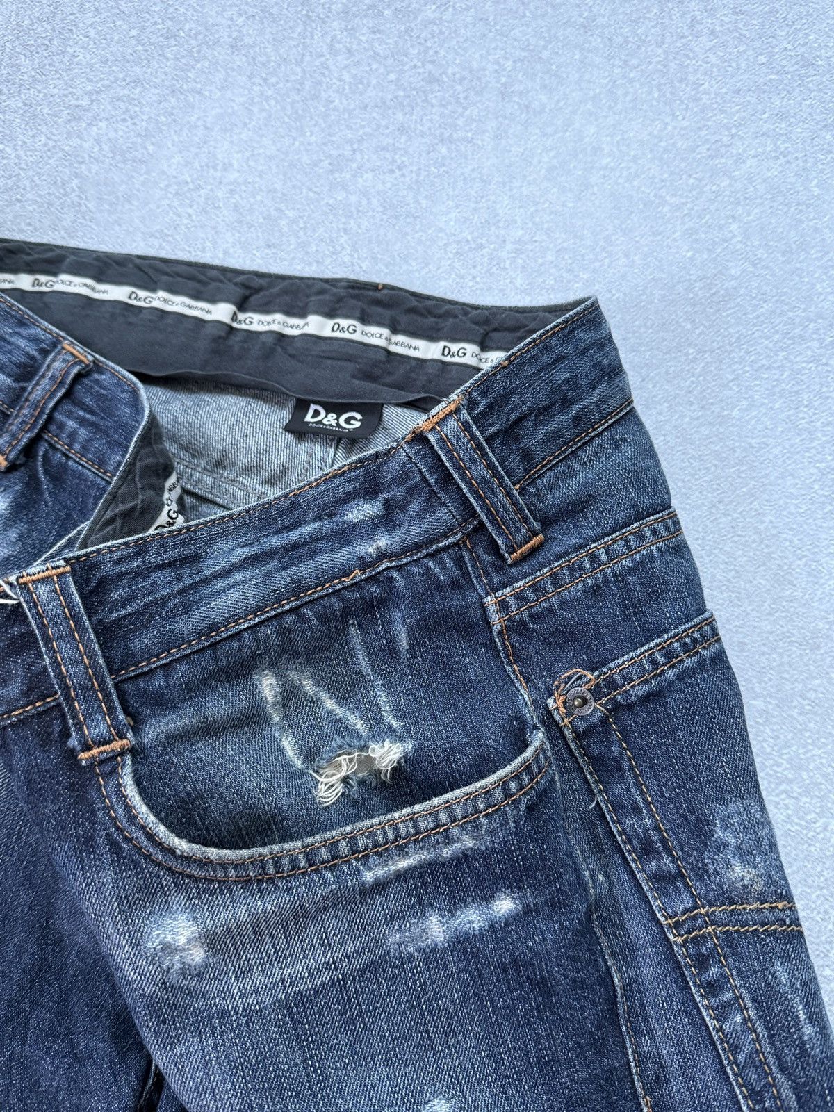 Dolce & Gabbana Dolce & Gabbana D&G Denim Shorts Men’s Metal Logo Blue Y2K Size US 42 / EU 58 - 8 Thumbnail