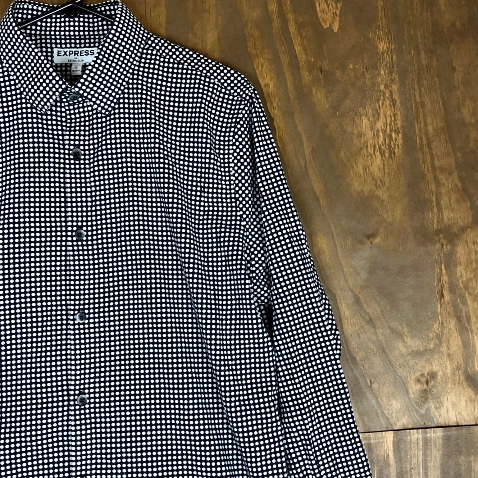 Express Express Womens Shirt Black White Dotted Extra Slim Button Down Long Sleeve L Women’s ShirtXS? Size L / US 10 / IT 46 - 5 Thumbnail