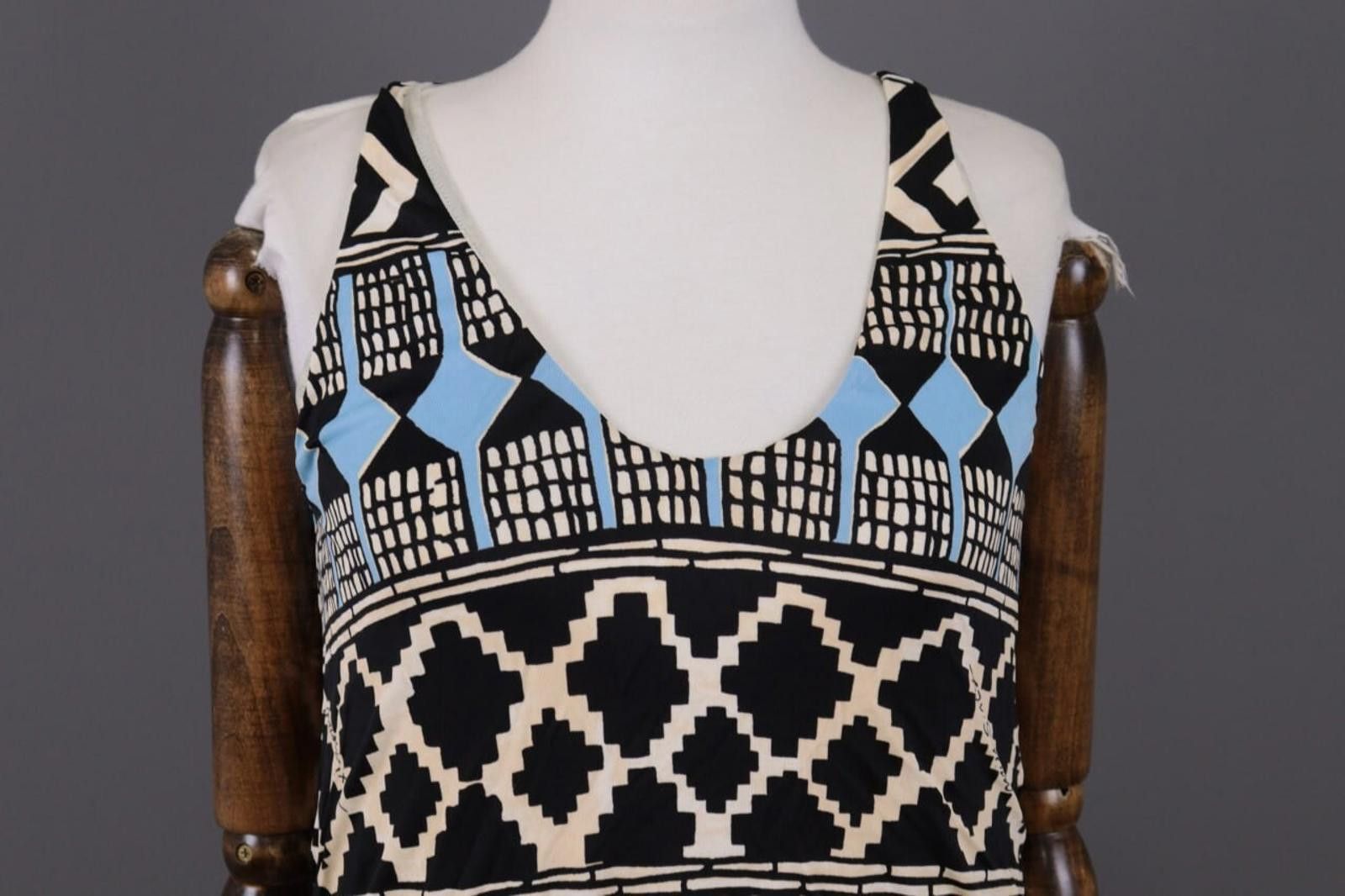 Designer Miss Sixty Collection Black Abstract Stretch Short Dress M Size M / US 6-8 / IT 42-44 - 2 Thumbnail