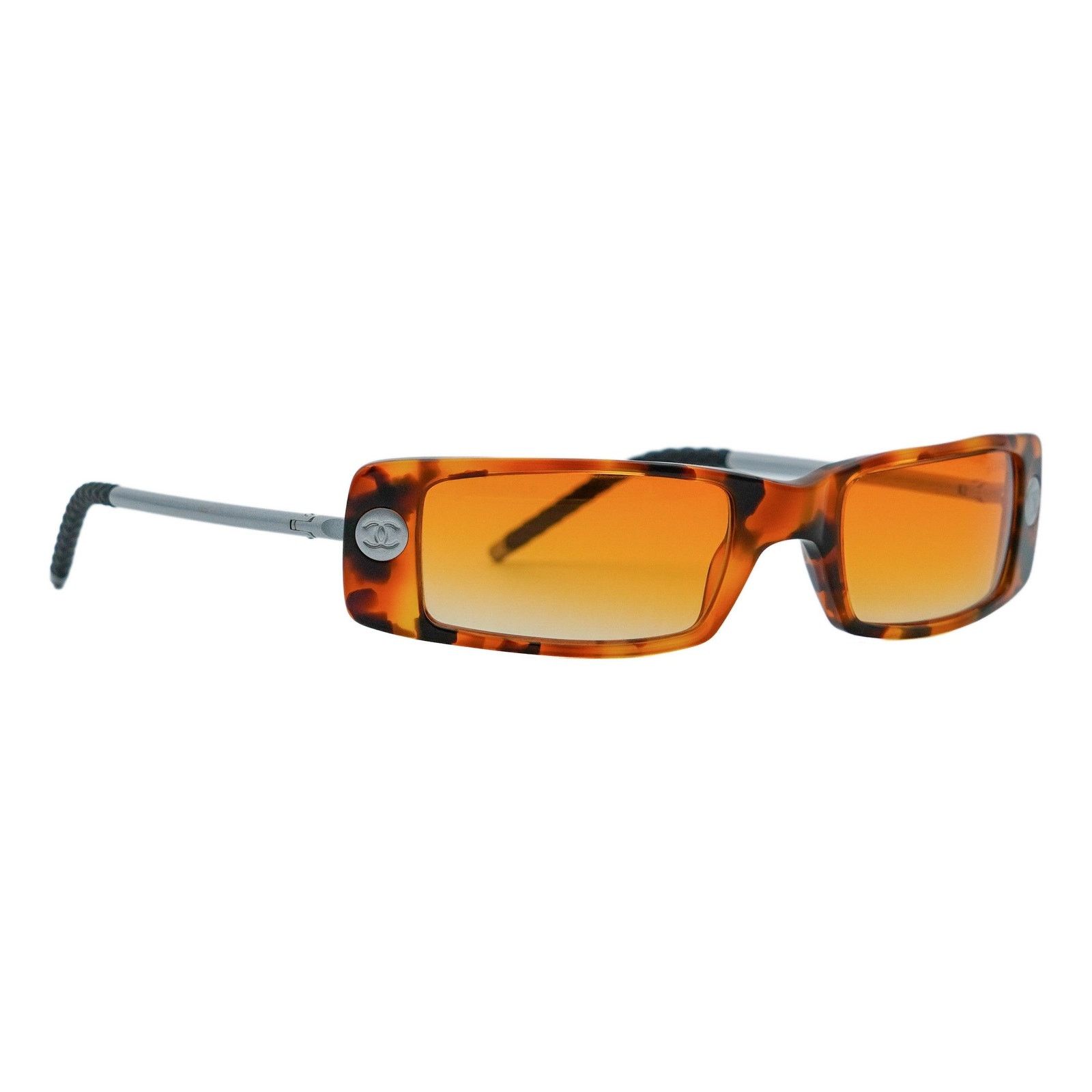 Chanel Chanel 5036 Tortoiseshell Rectangular CC Logo Y2K Sunglasses Size ONE SIZE - 1 Thumbnail