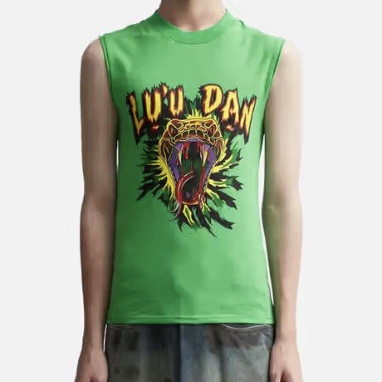 LUU DAN LỰU ĐẠN Lizard Green Sleeveless Top (Unisex) Size US M / EU 48-50 / 2 - 3 Thumbnail