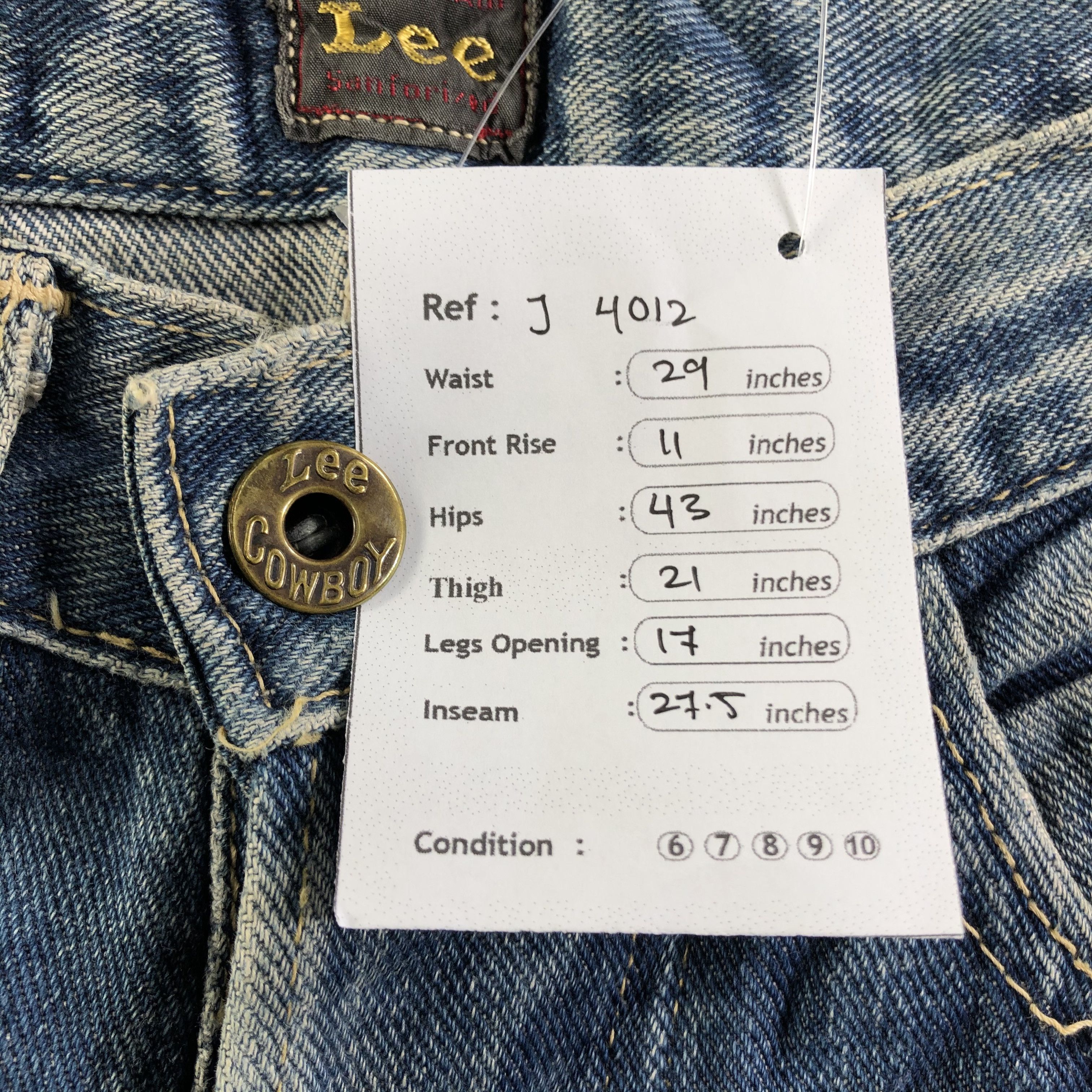 Lee Vintage Blue Wash Lee Jeans-J4012 Size US 29 - 13 Thumbnail