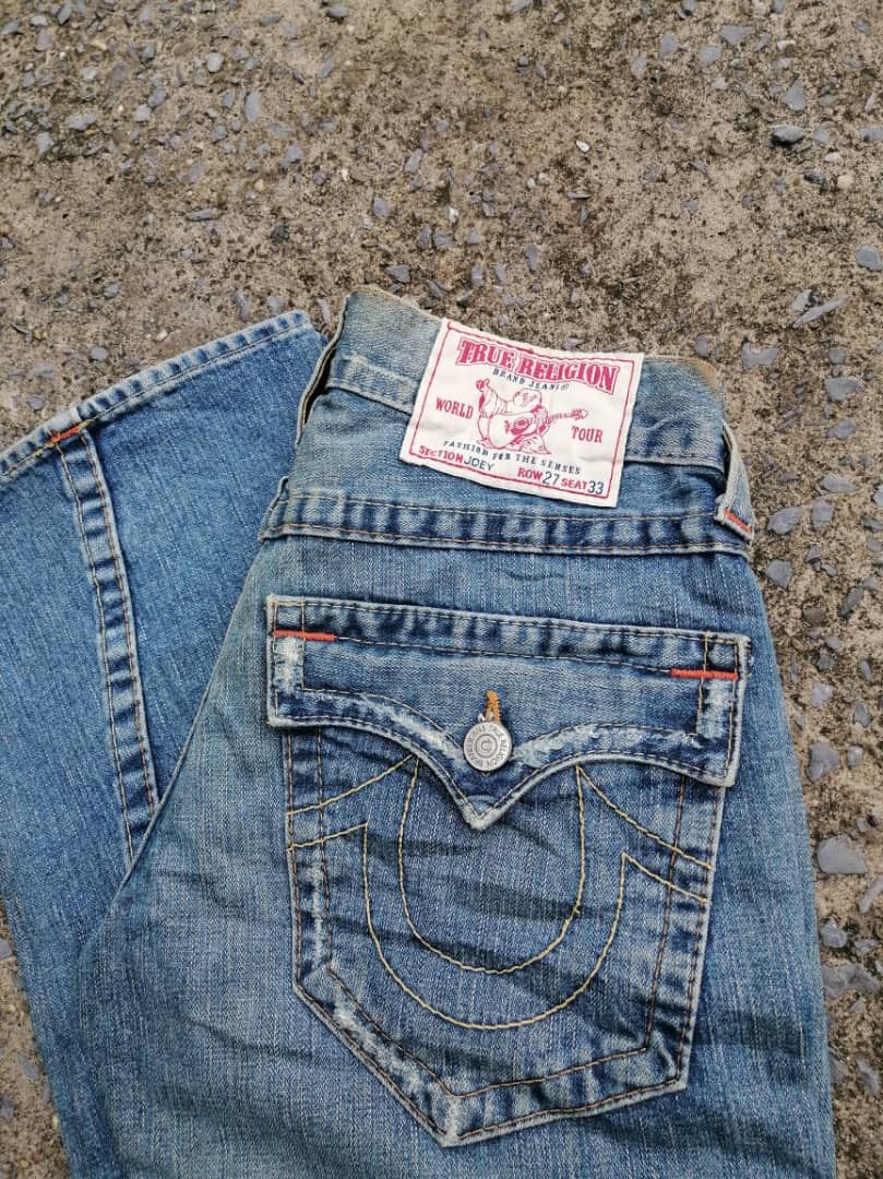 True Religion True Religion Joey Distressed Denim Jeans Size 27" / US 4 / IT 40 - 6 Thumbnail
