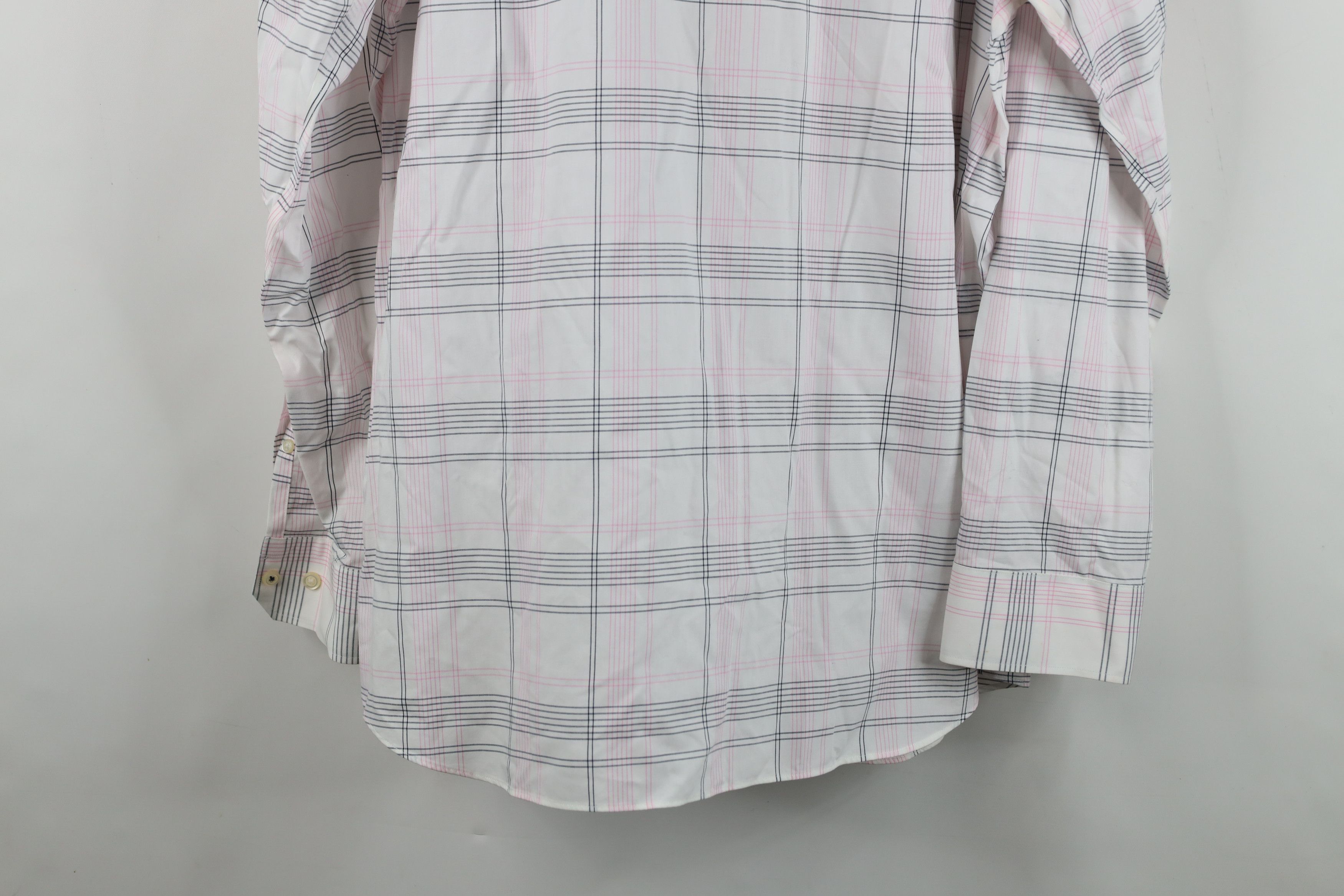 Banana Republic Banana Republic Camden Fit Collared Button Shirt White Plaid Size US XL / EU 56 / 4 - 13 Thumbnail