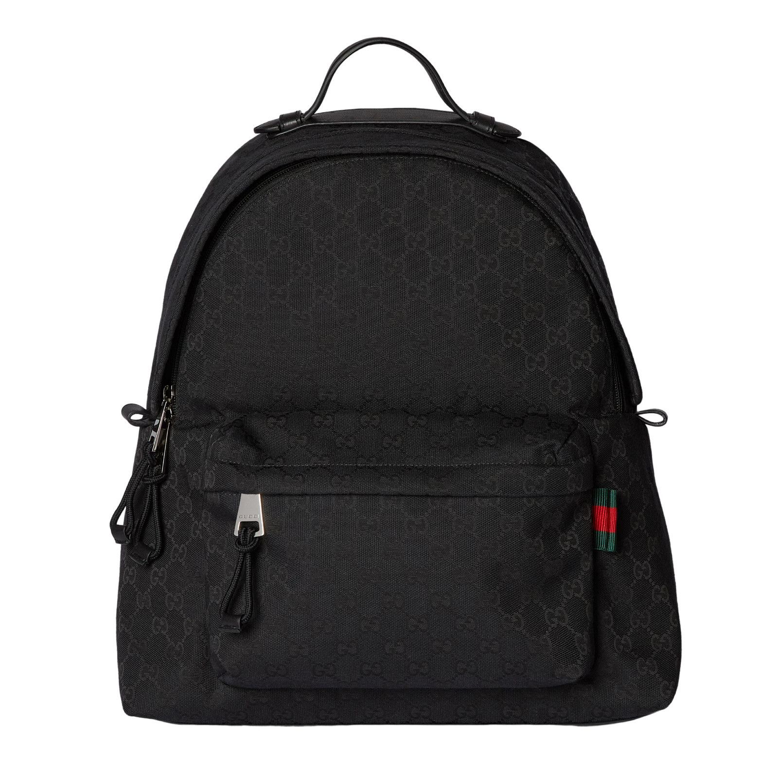 Gucci GUCCI Medium $2800 Black GG Canvas With Web Backpack New & Size ONE SIZE - 1 Thumbnail