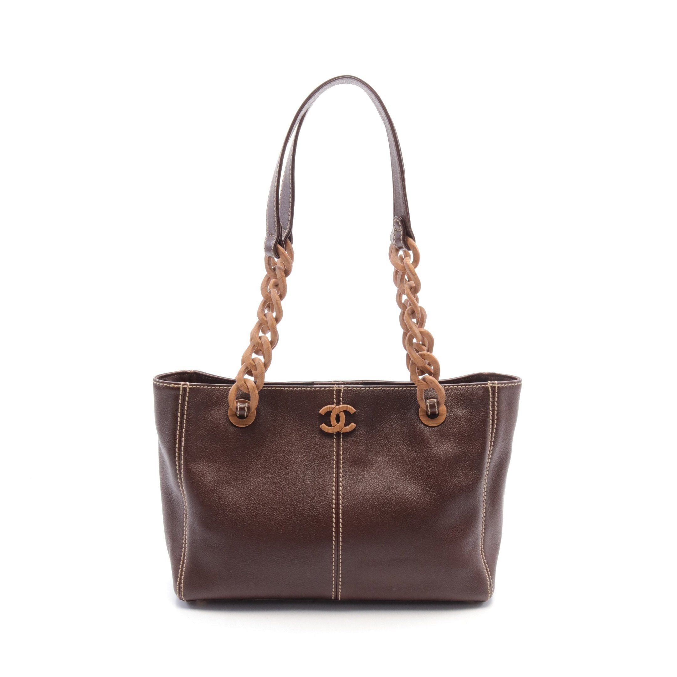 Chanel Chanel Coco Mark Shoulder Bag Leather Brown Size ONE SIZE - 1 Thumbnail